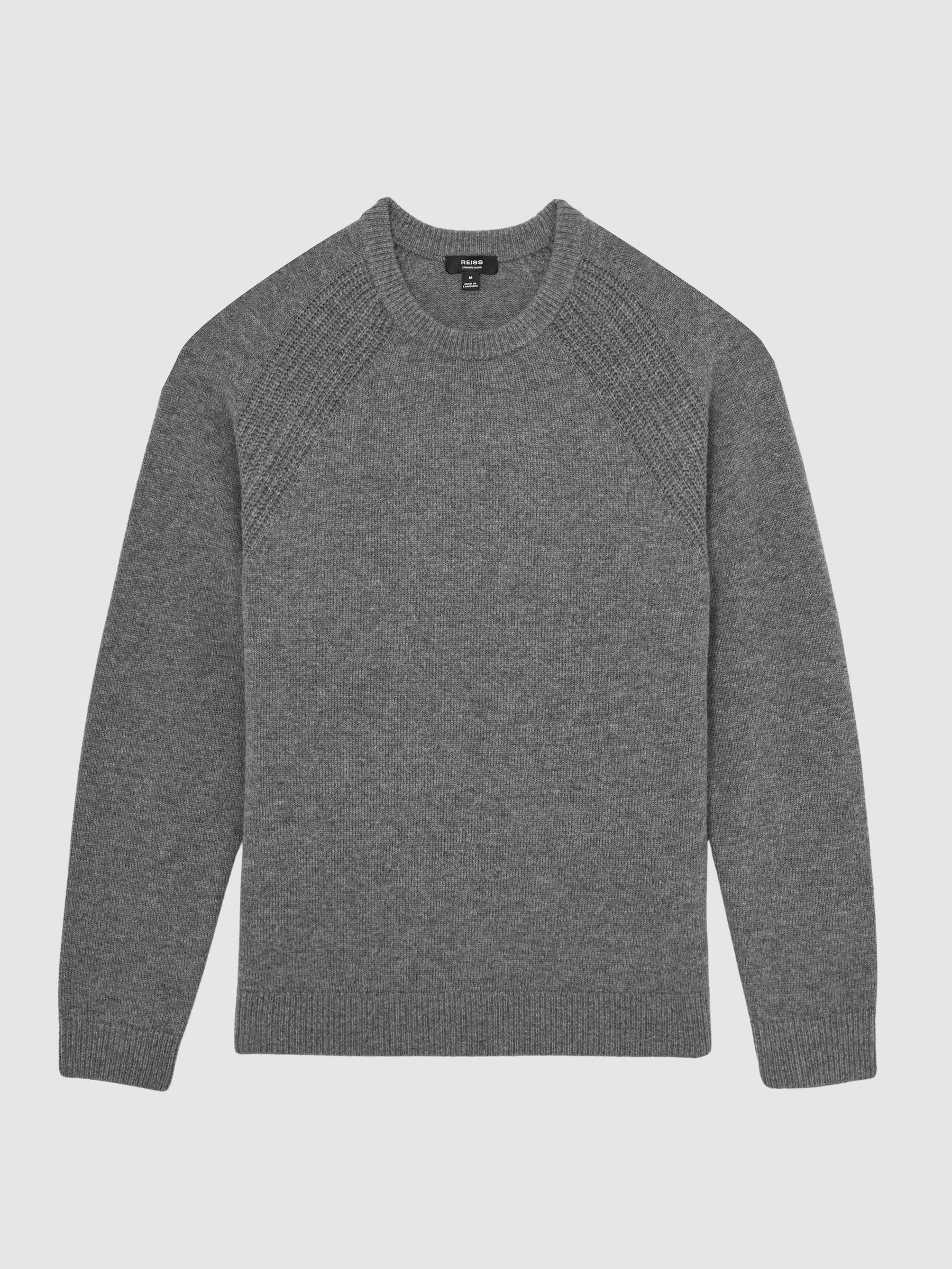 Wool-Cashmere Reverse-Seam Jumper in Mid Grey Melange - Image 2 of 6