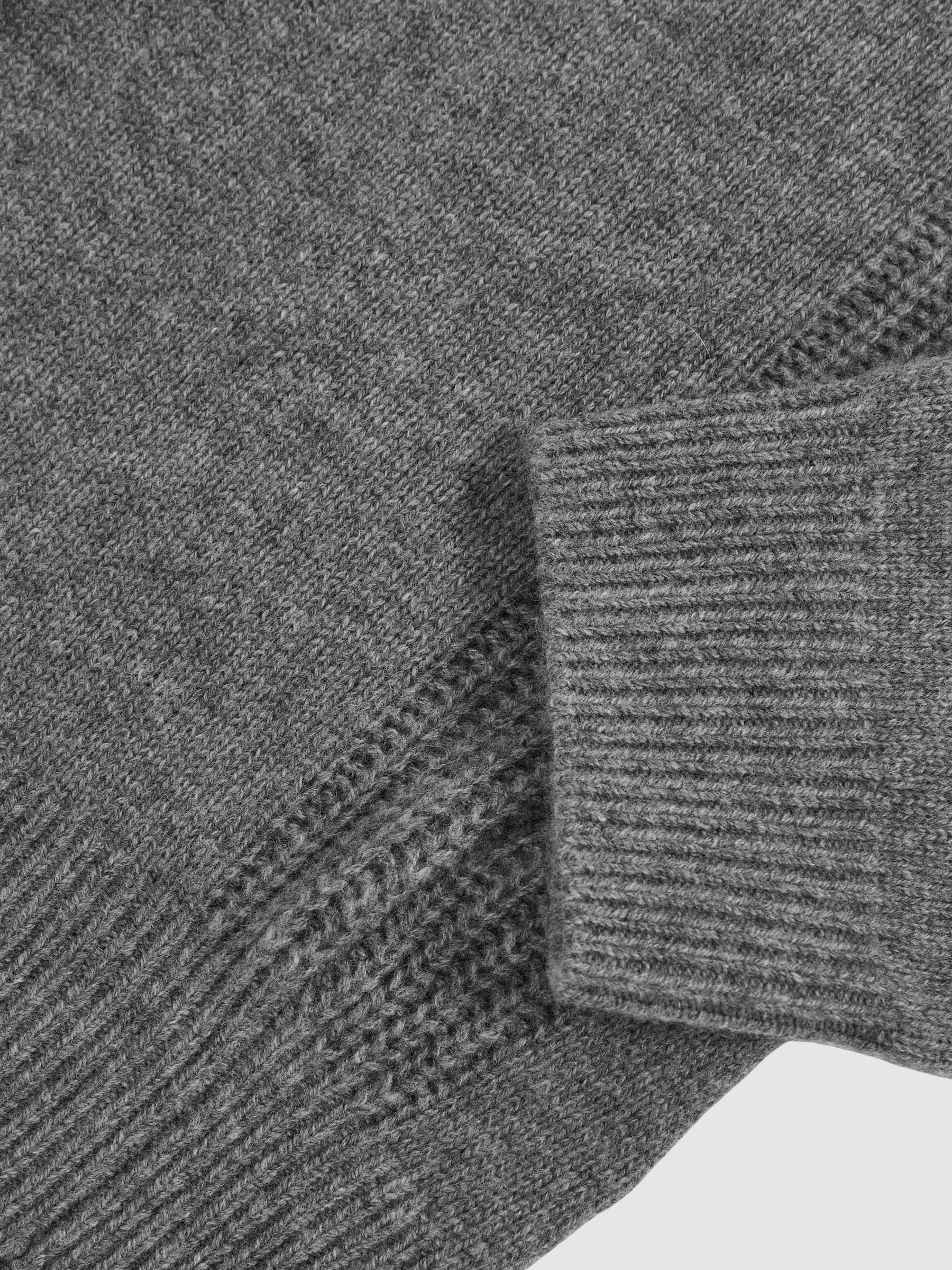 Wool-Cashmere Reverse-Seam Jumper in Mid Grey Melange - Image 6 of 6