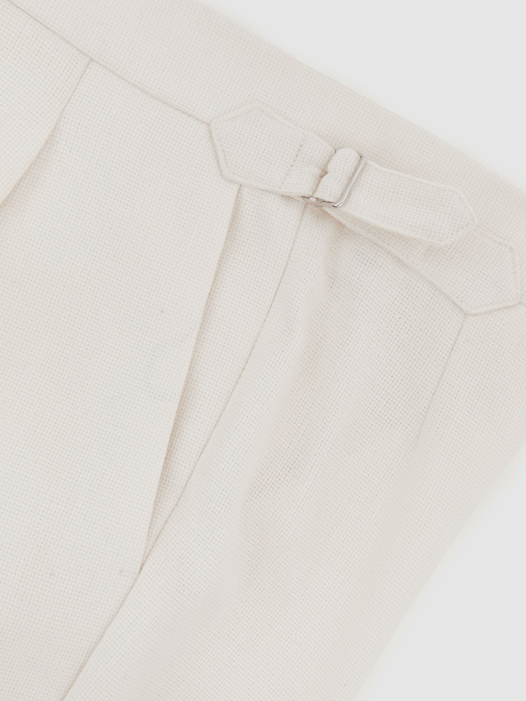 Wool-Blend Tailored-Fit Cuffed Trousers in White - image 3