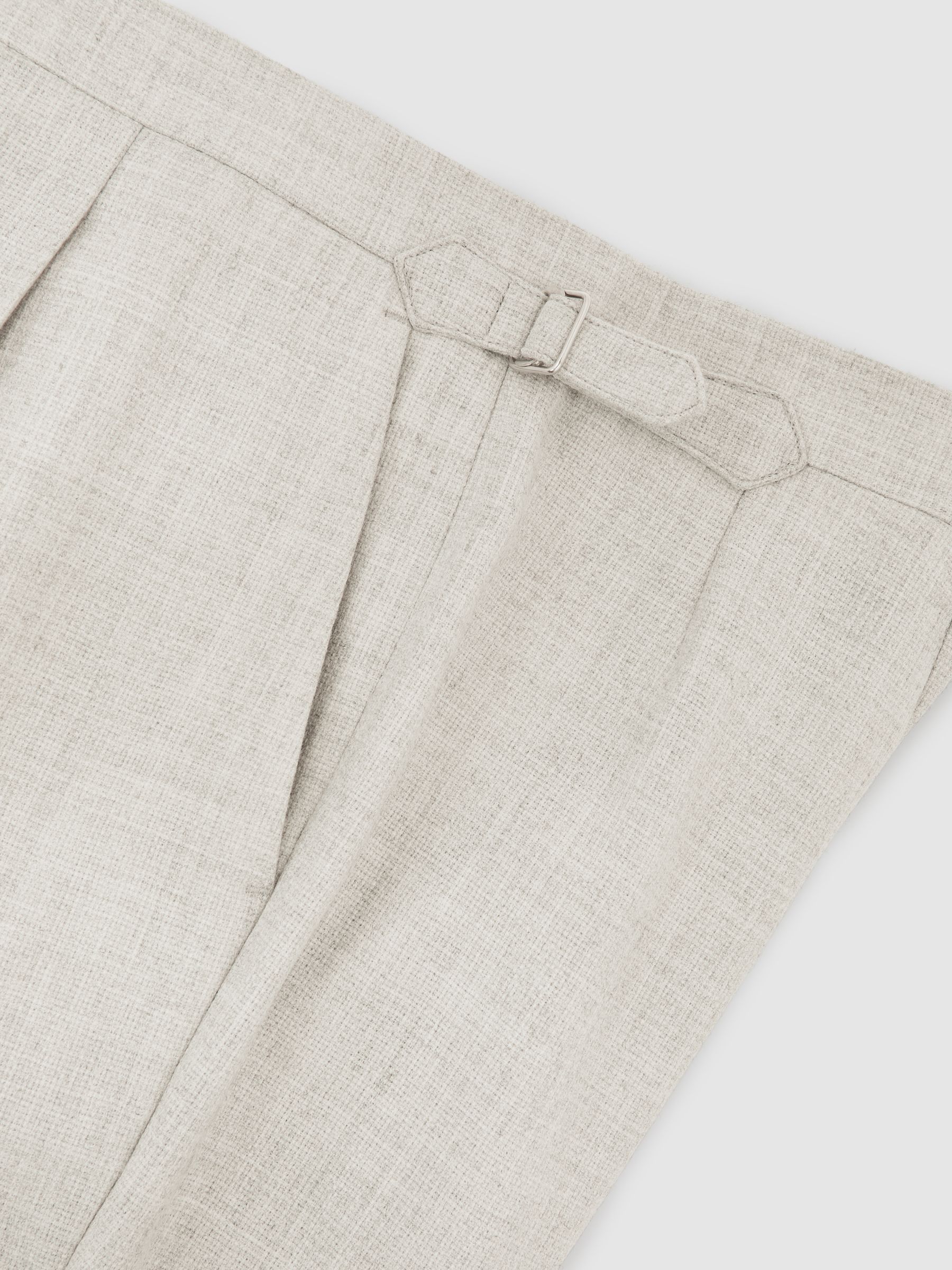 Wool-Blend Tailored-Fit Cuffed Trousers in Soft Grey - image 3