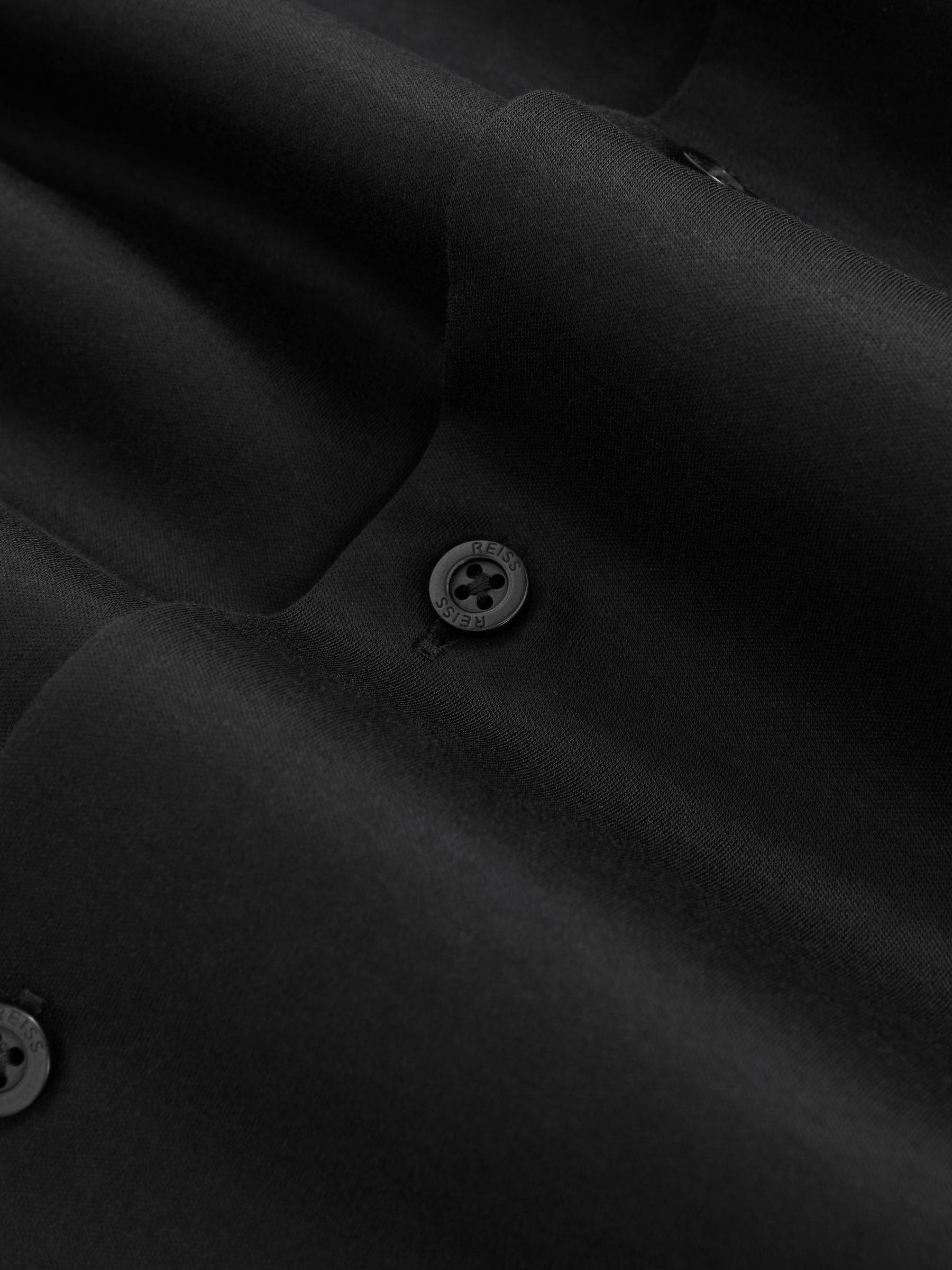 Air-Water Cotton Button-Through Shirt in Black - Image 7 of 7