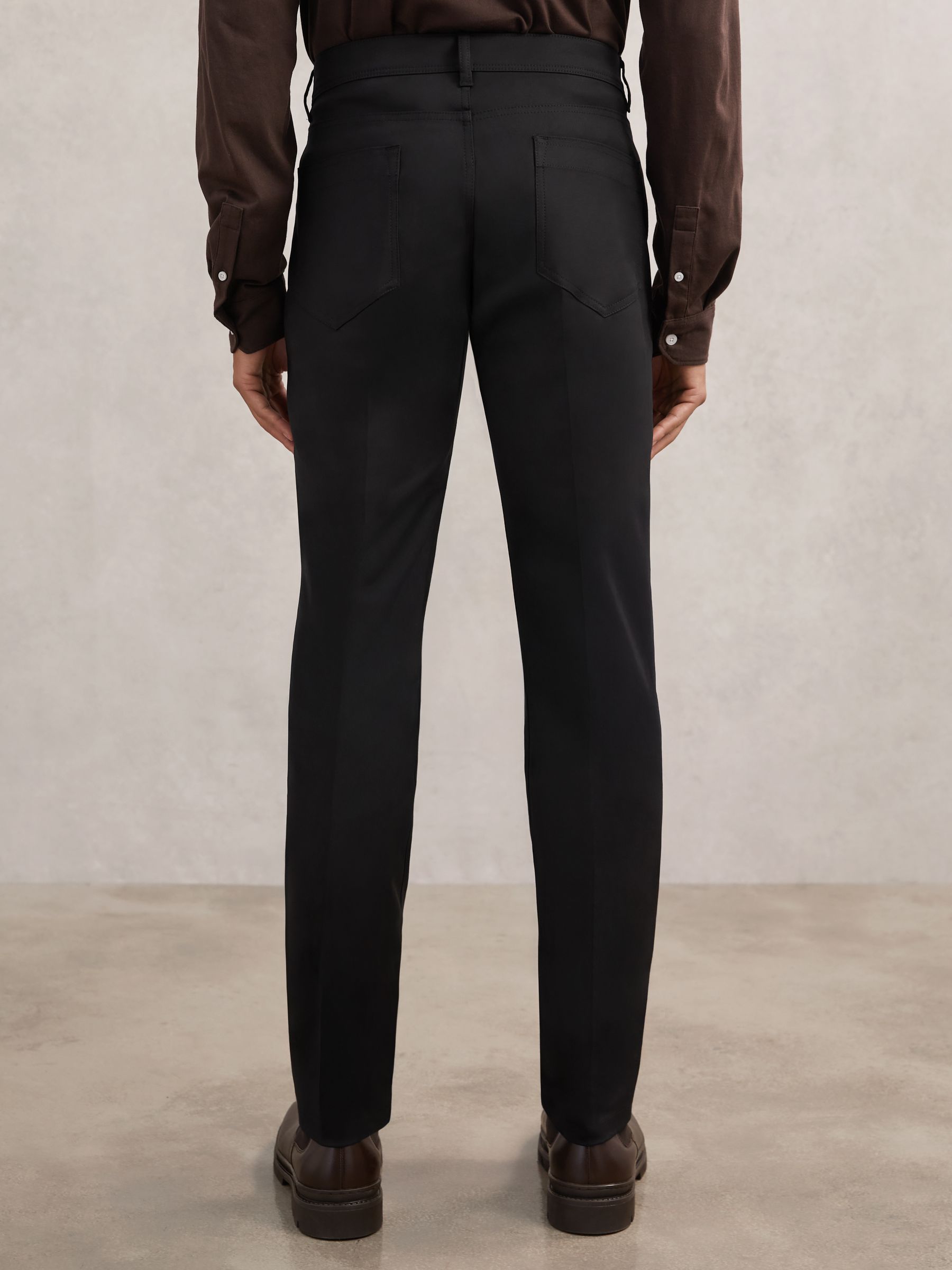 Slim-Fit Five-Pocket Trousers in Black - image 3