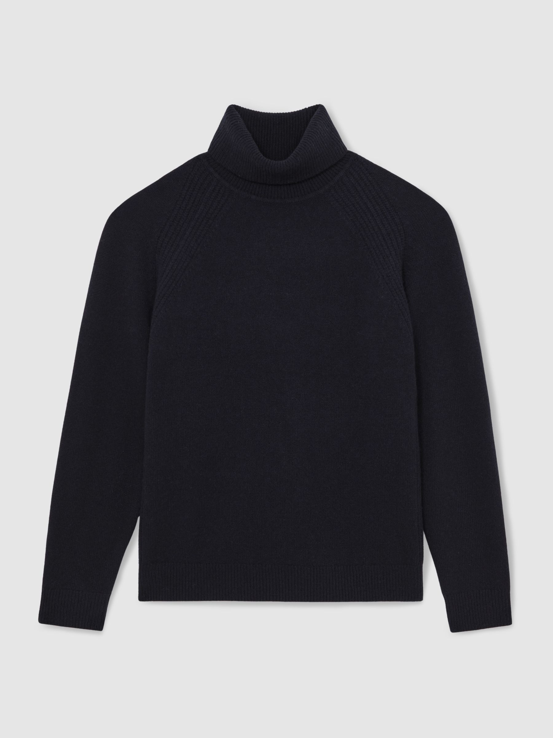 Wool-Cashmere Roll-Neck Jumper in Navy - Image 2 of 6