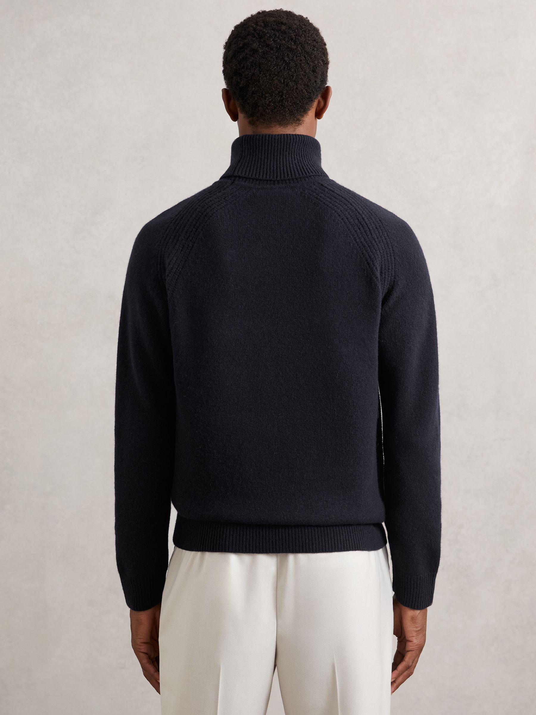 Wool-Cashmere Roll-Neck Jumper in Navy - Image 5 of 6