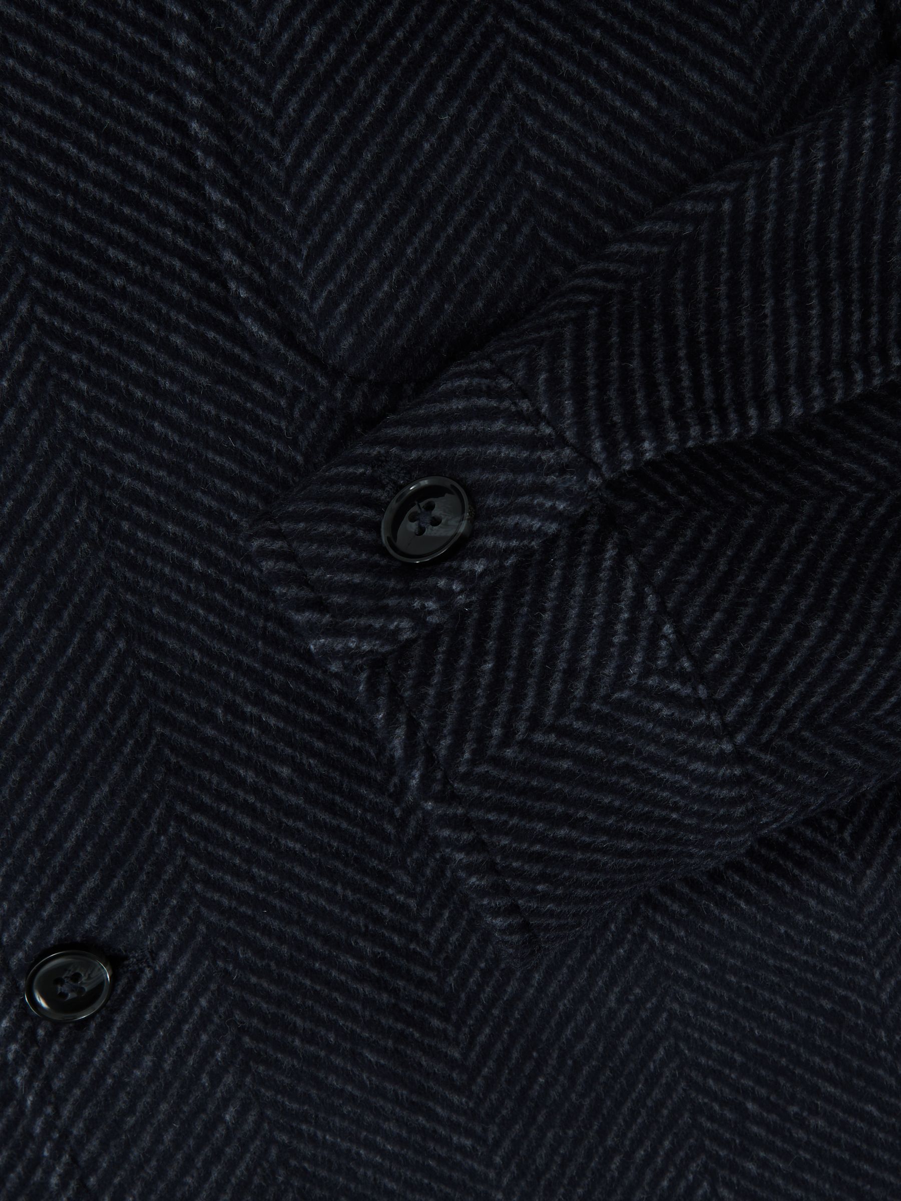 Wool-Blend Herringbone Overshirt in Navy - image 3