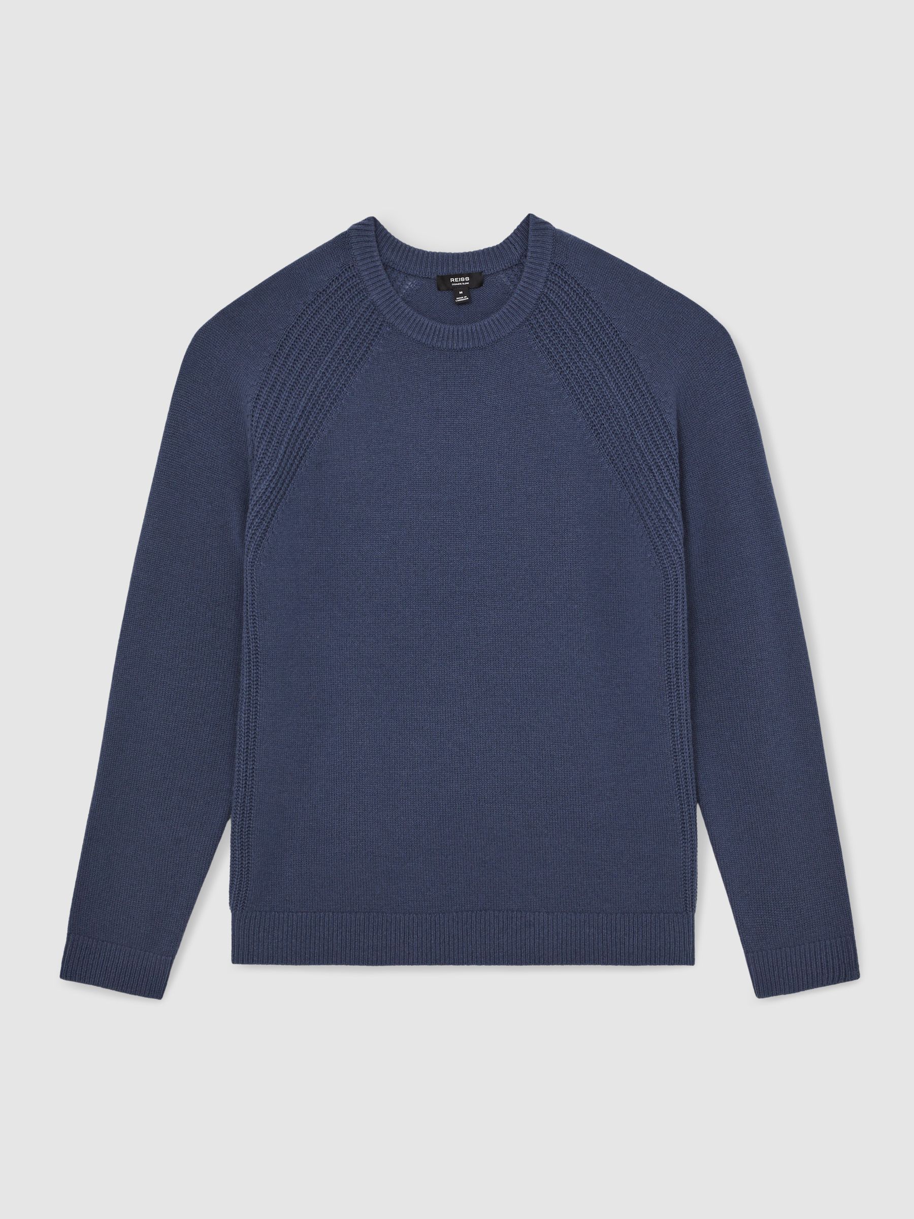 Wool-Cashmere Reverse-Seam Jumper in Oceanic Blue - Image 2 of 6