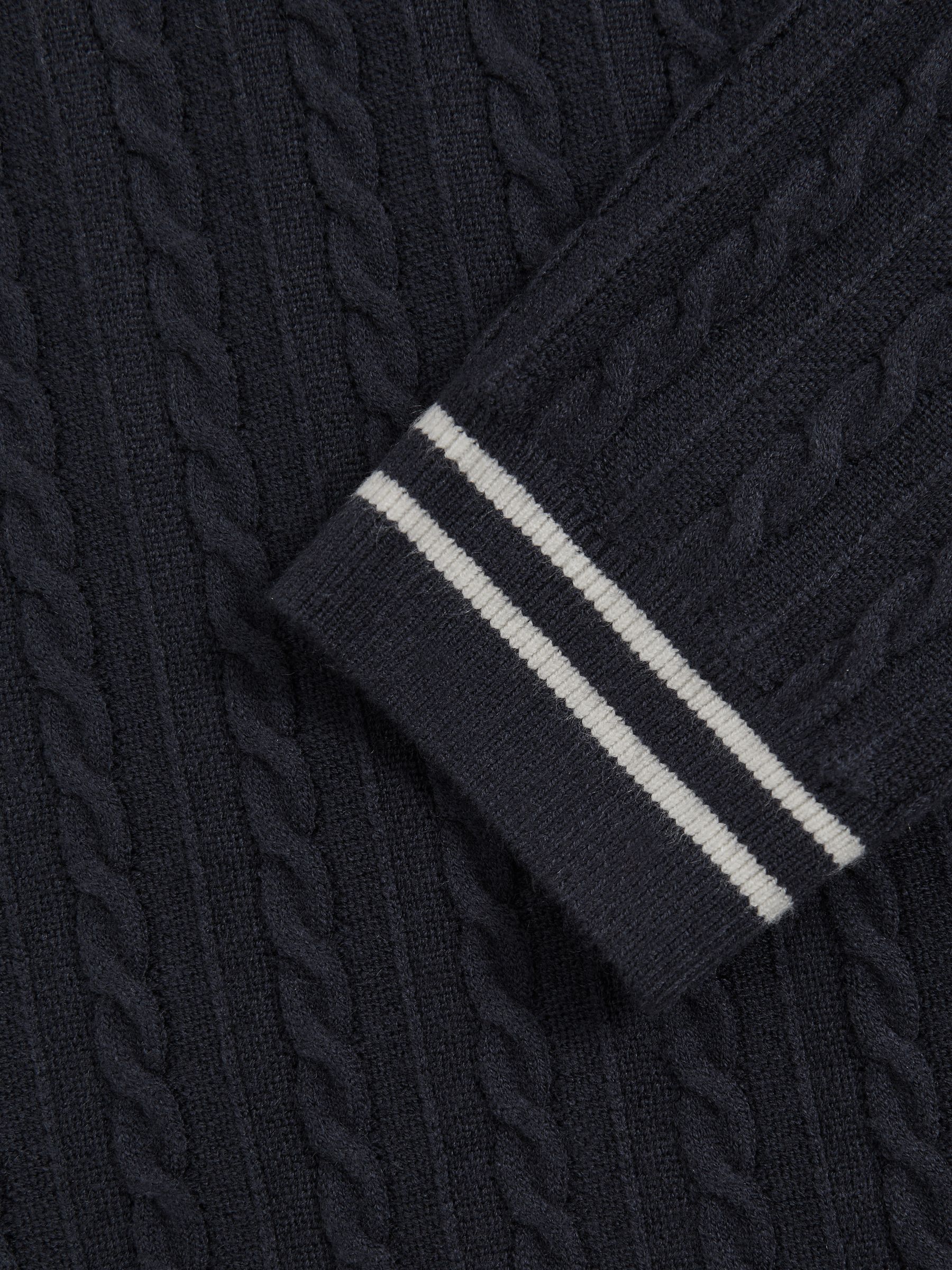 Cable-Knit Jumper With Wool in Midnight Navy - Image 6 of 6