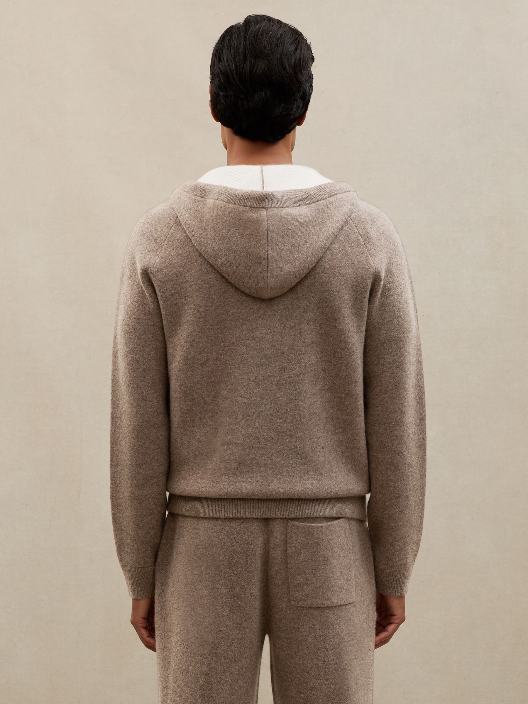 Atelier Cashmere-Blend Zip Hoodie in Mouse Brown Melange - Image 5 of 7