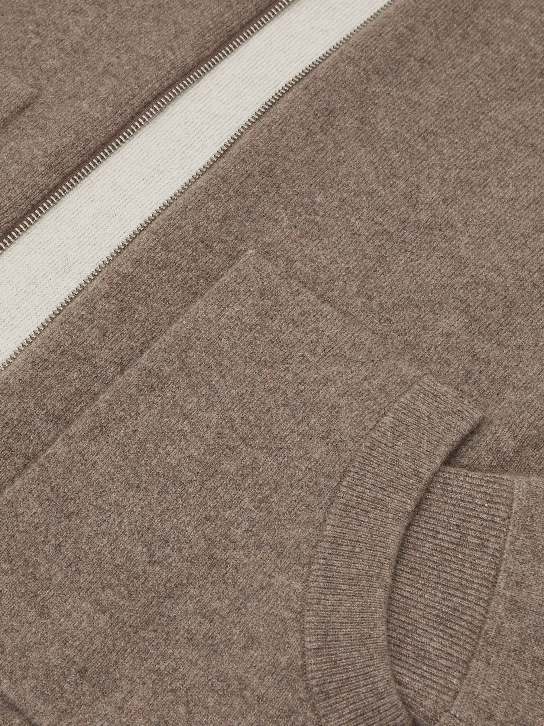 Atelier Cashmere-Blend Zip Hoodie in Mouse Brown Melange - Image 7 of 7