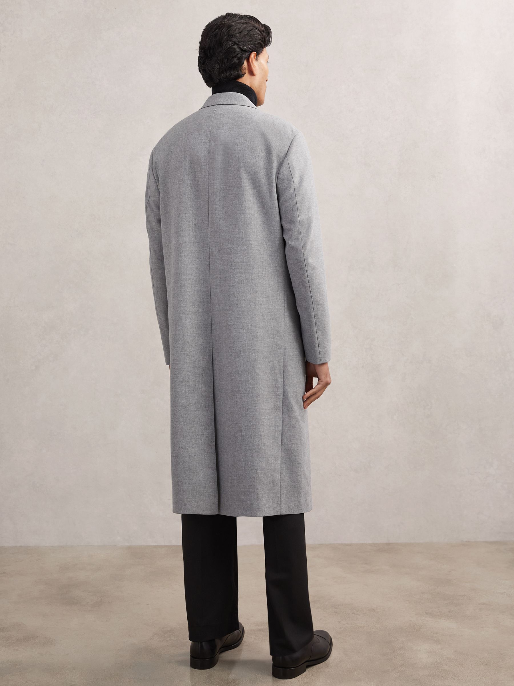 Double-Breasted Relaxed-Fit Overcoat in Grey - Image 6 of 7