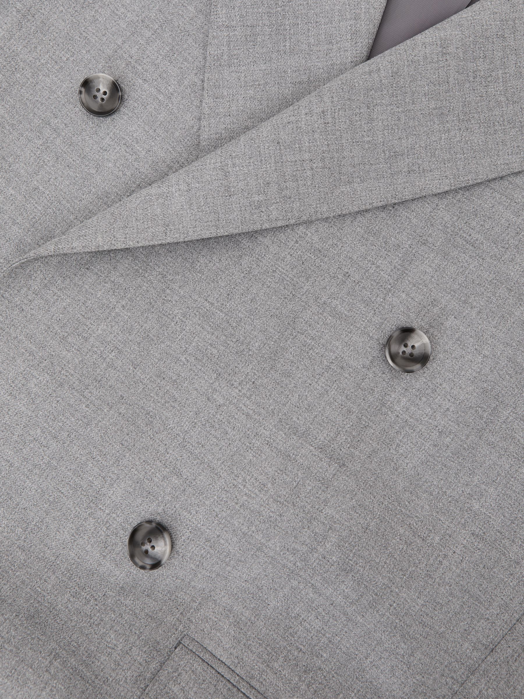 Double-Breasted Relaxed-Fit Overcoat in Grey - Image 7 of 7