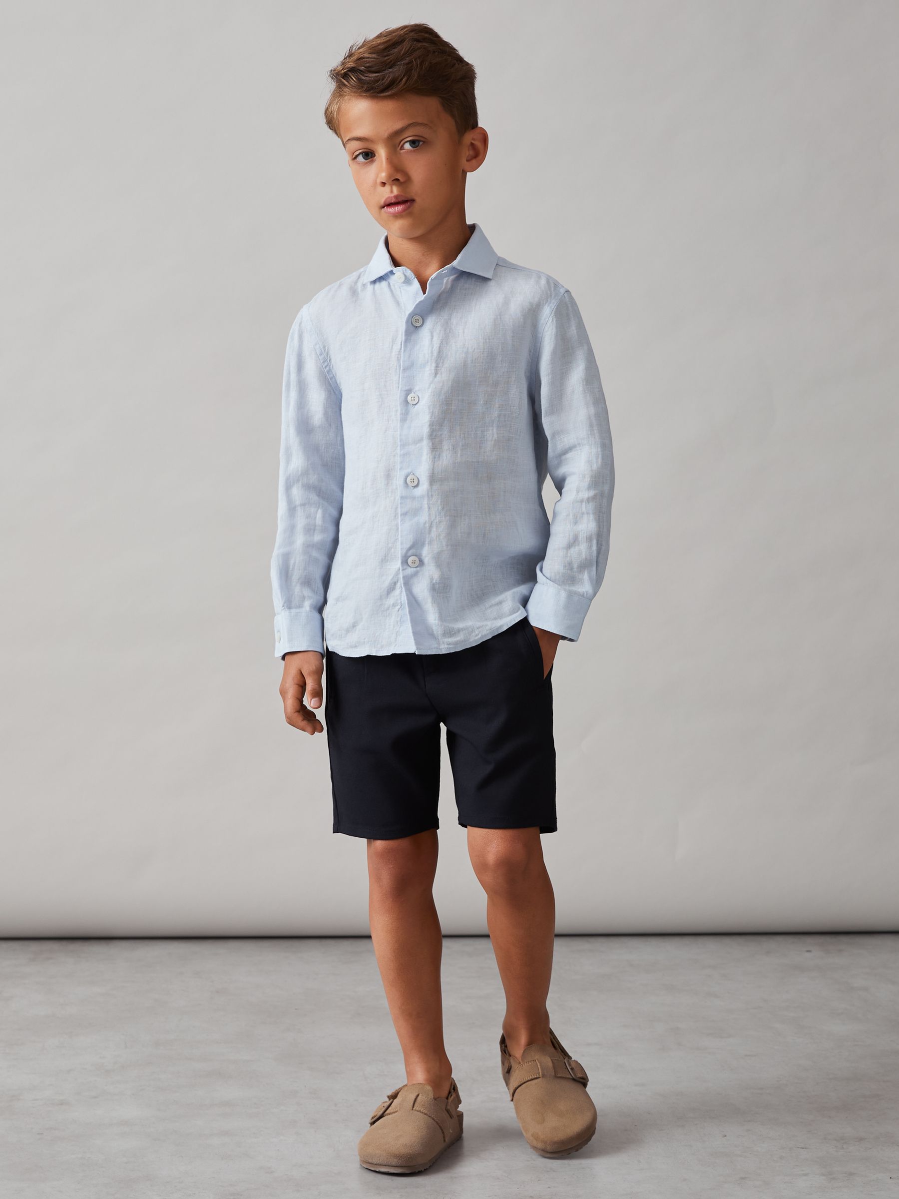 9-13 yrs Relaxed Drawstring Shorts in Navy - Image 3 of 4
