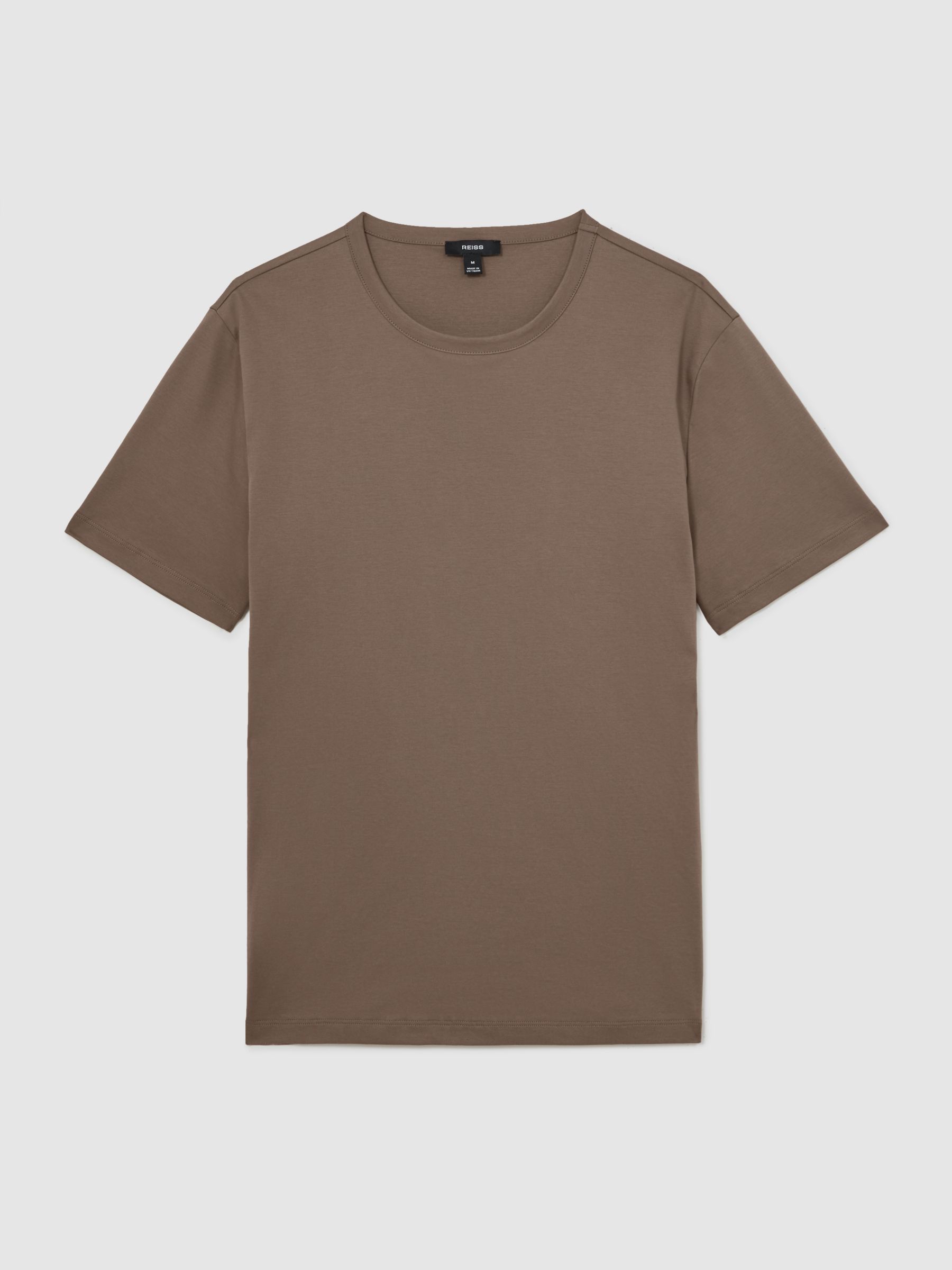 Airwater-Cotton Crew-Neck T-Shirt in Taupe Brown - Image 2 of 6