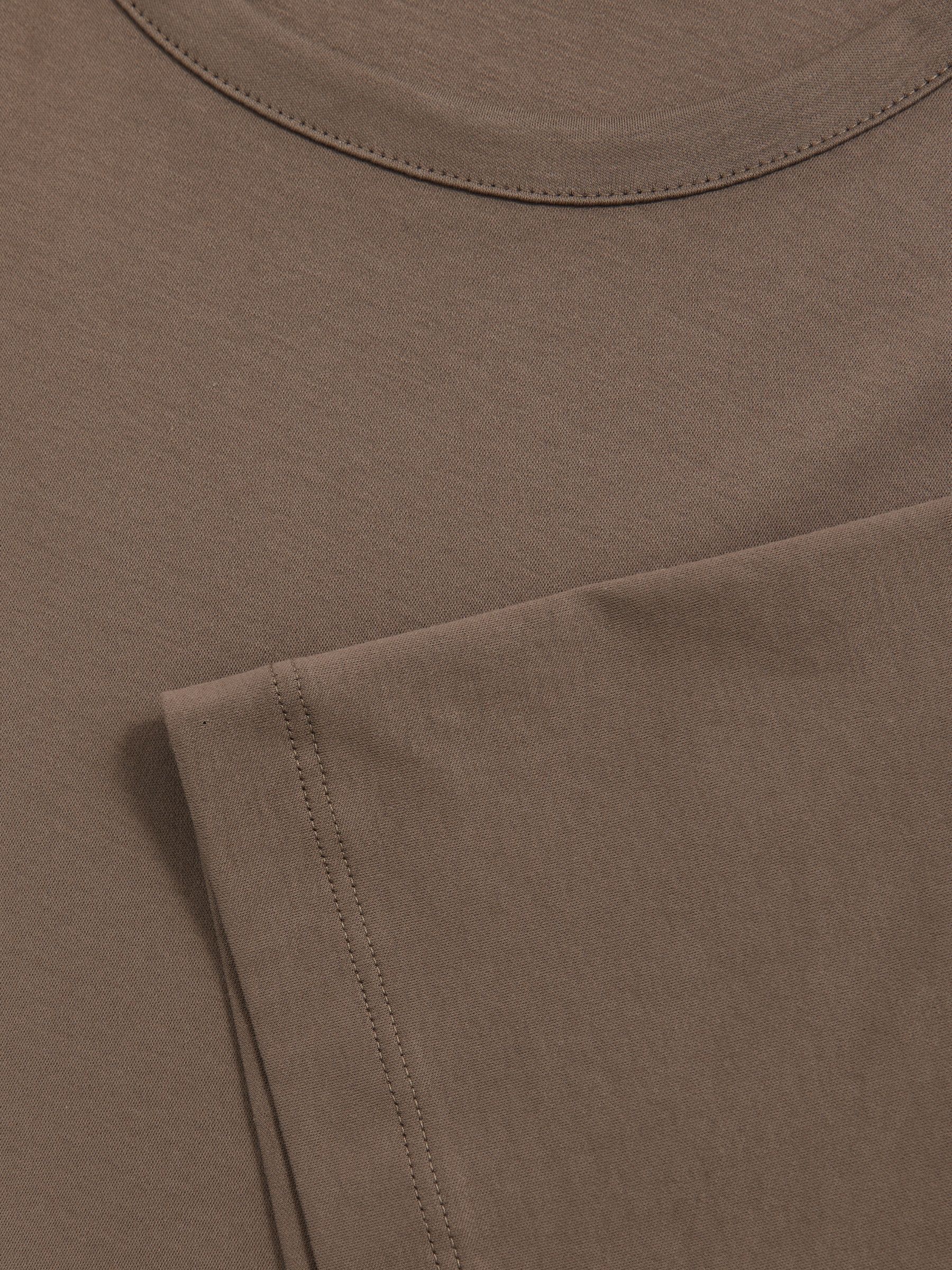 Airwater-Cotton Crew-Neck T-Shirt in Taupe Brown - Image 6 of 6