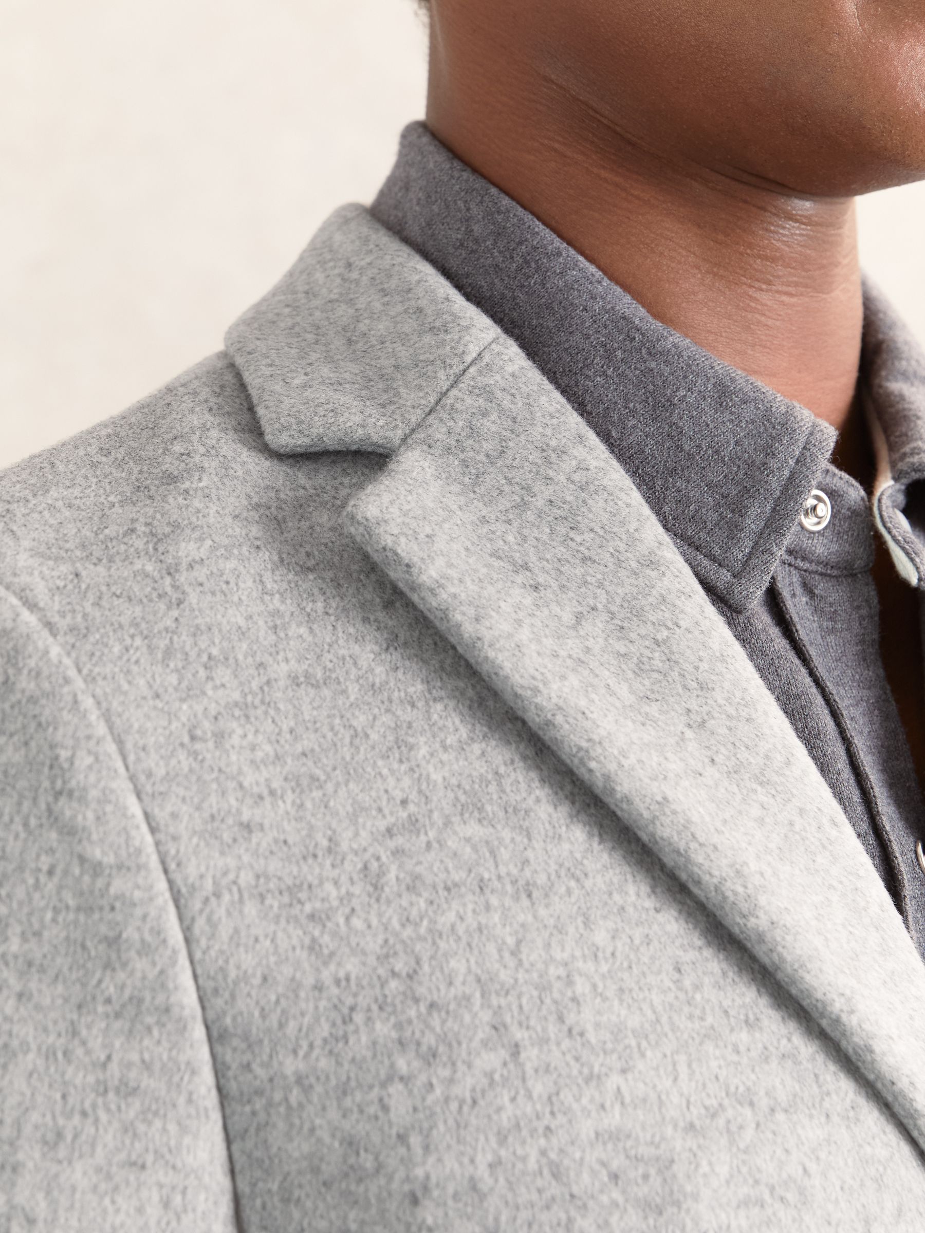 Wool-Blend Single-Breasted Overcoat in Soft Grey - Image 4 of 6