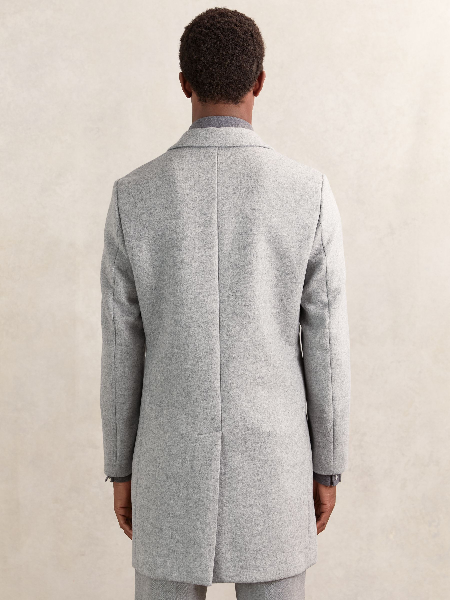 Wool-Blend Single-Breasted Overcoat in Soft Grey - Image 5 of 6