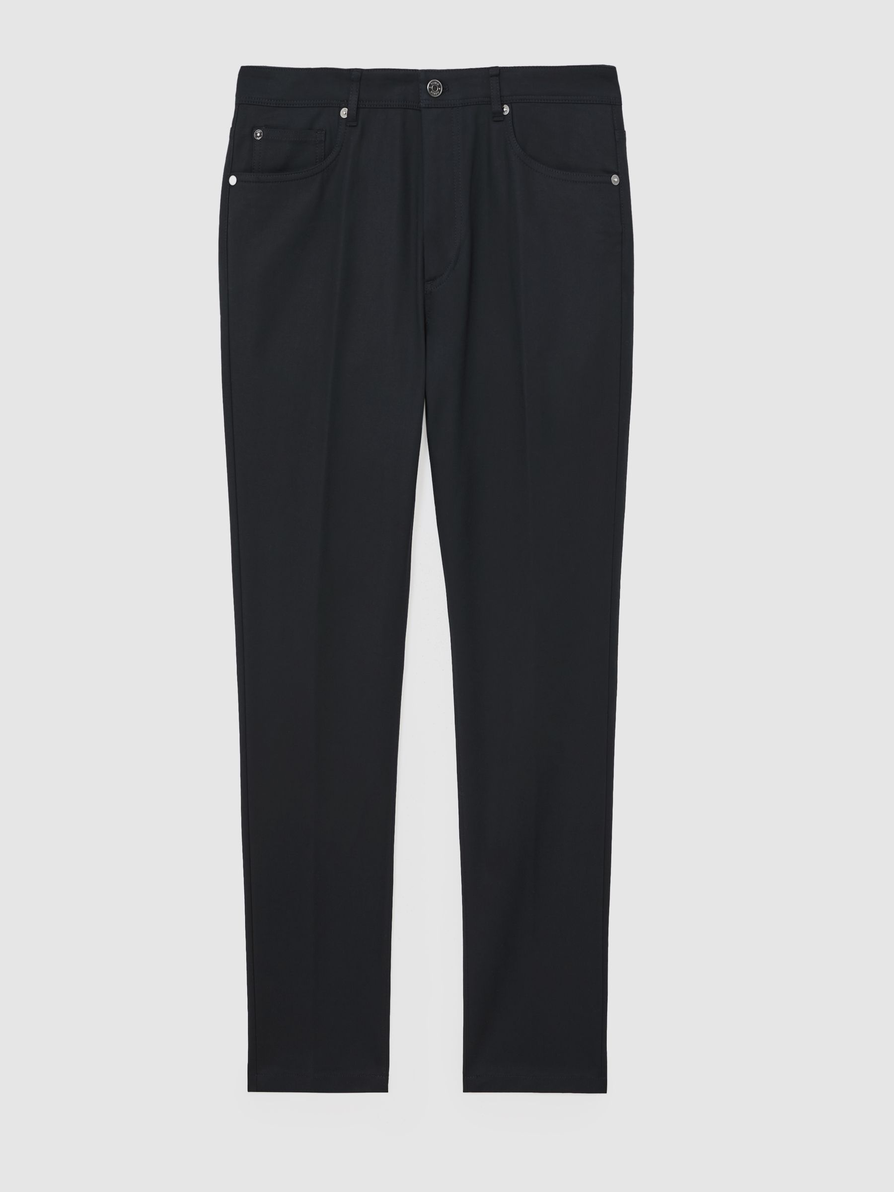 Slim-Fit Five-Pocket Trousers in Navy - image 1