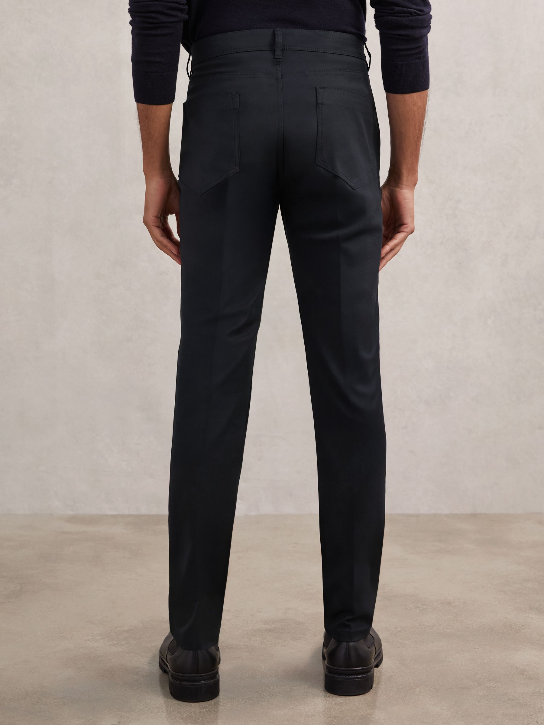 Slim-Fit Five-Pocket Trousers in Navy - image 3