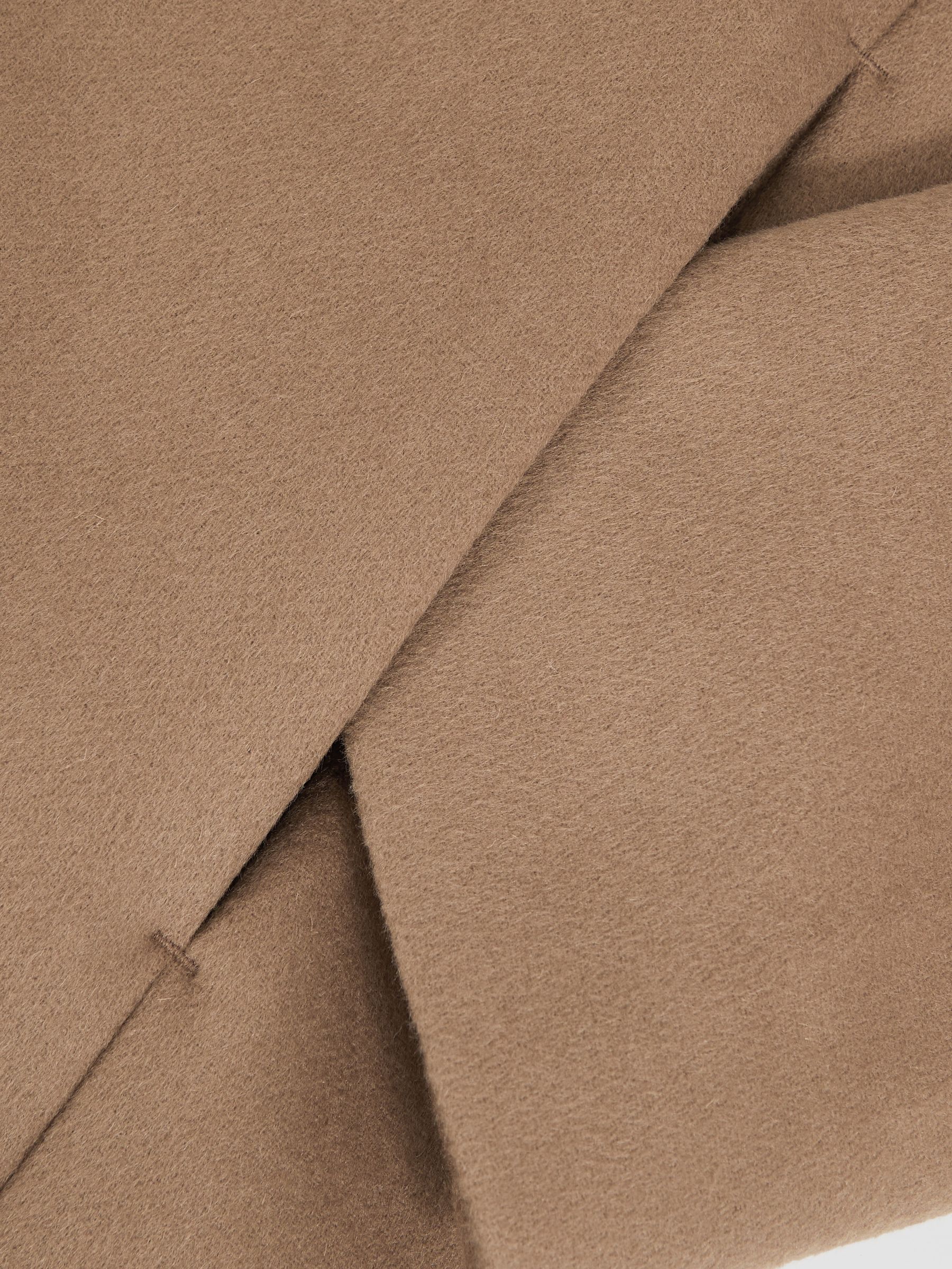 Wool-Blend Single-Breasted Overcoat in Light Brown - image 4