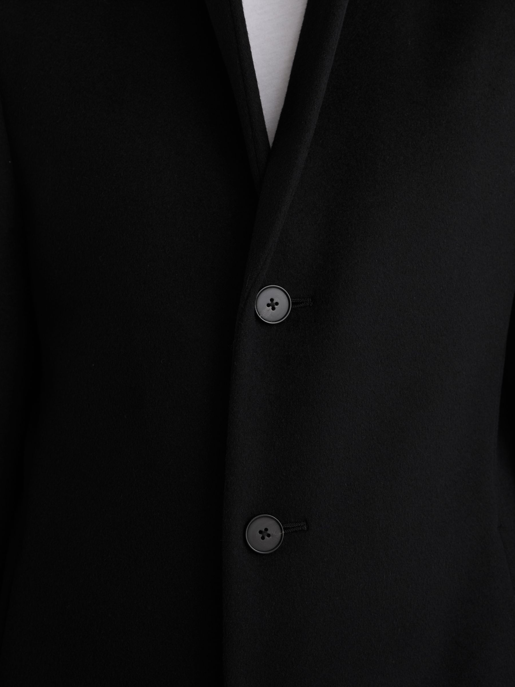 Wool-Blend Single-Breasted Overcoat in Black - image 5