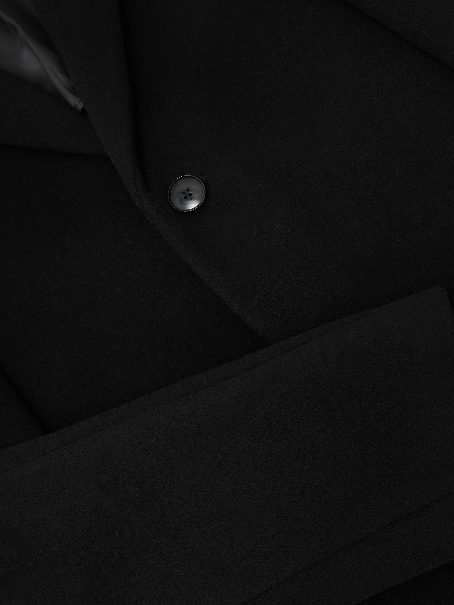 Wool-Blend Single-Breasted Overcoat in Black - image 2