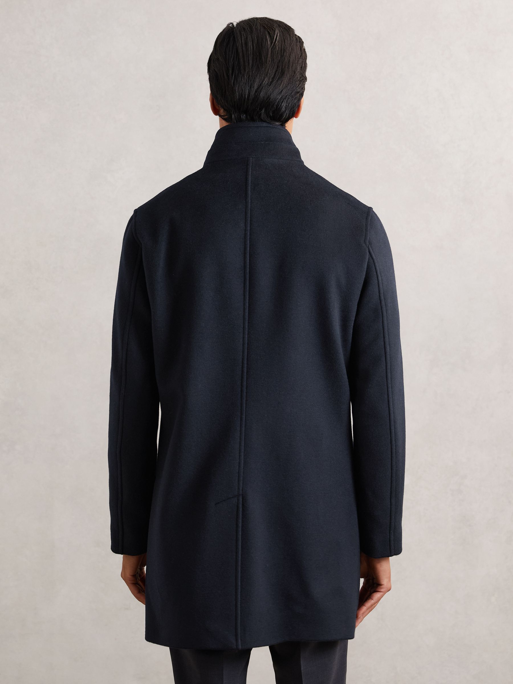 Wool-Blend Gilet-Insert Coat in Navy - image 5
