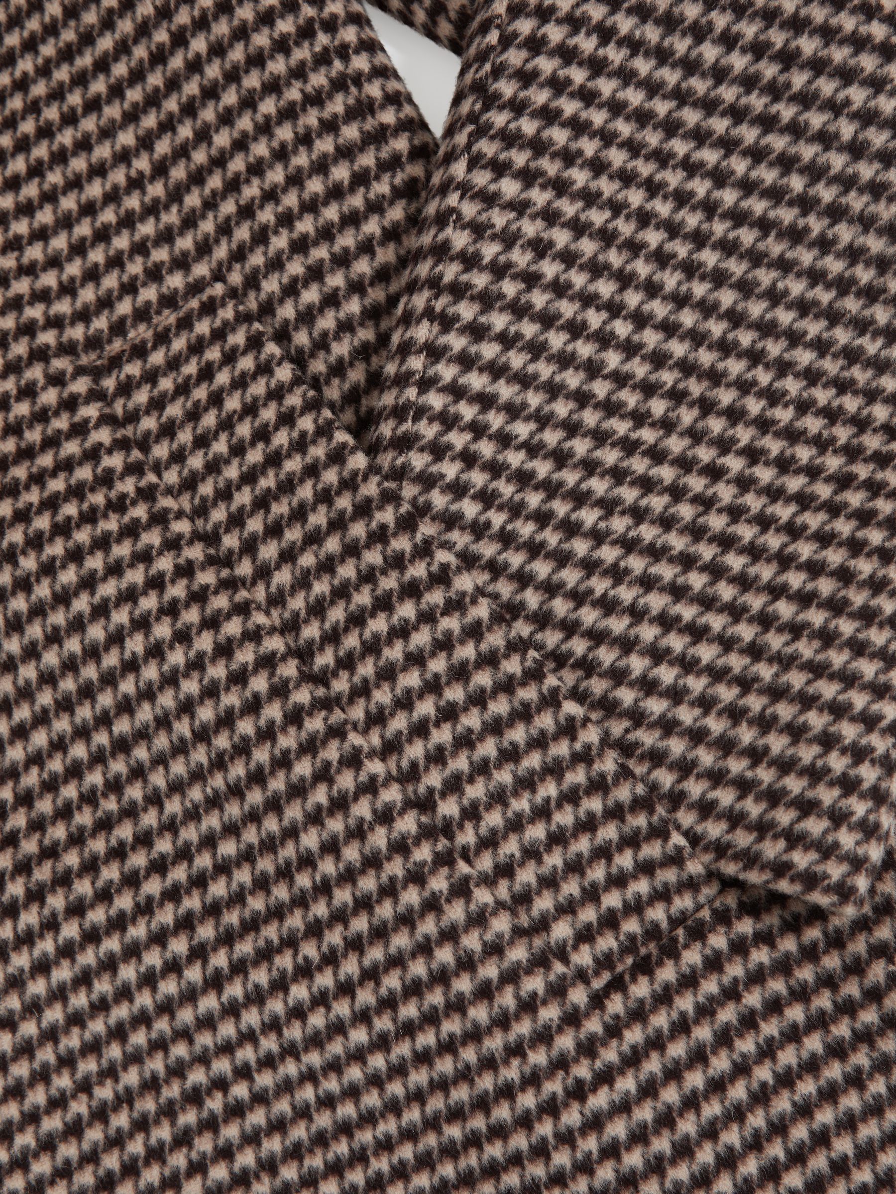 Wool-Blend Dogtooth-Check Overcoat in Brown - image 3