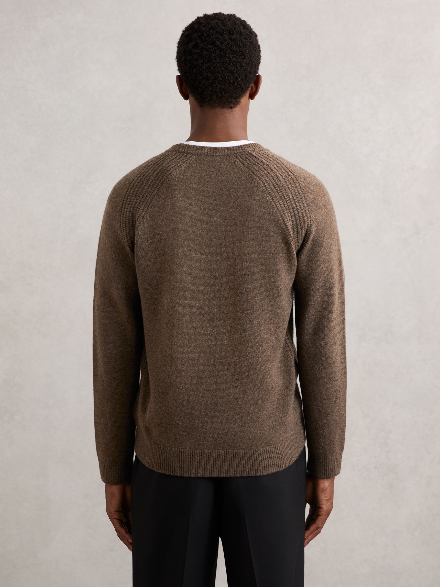 Wool-Cashmere Reverse-Seam Jumper in Pecan Brown - image 4