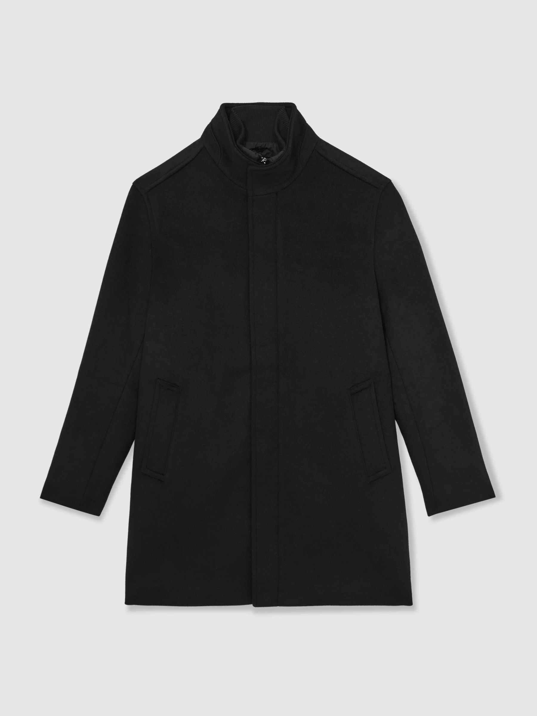 Wool-Blend Gilet-Insert Coat in Black - image 1