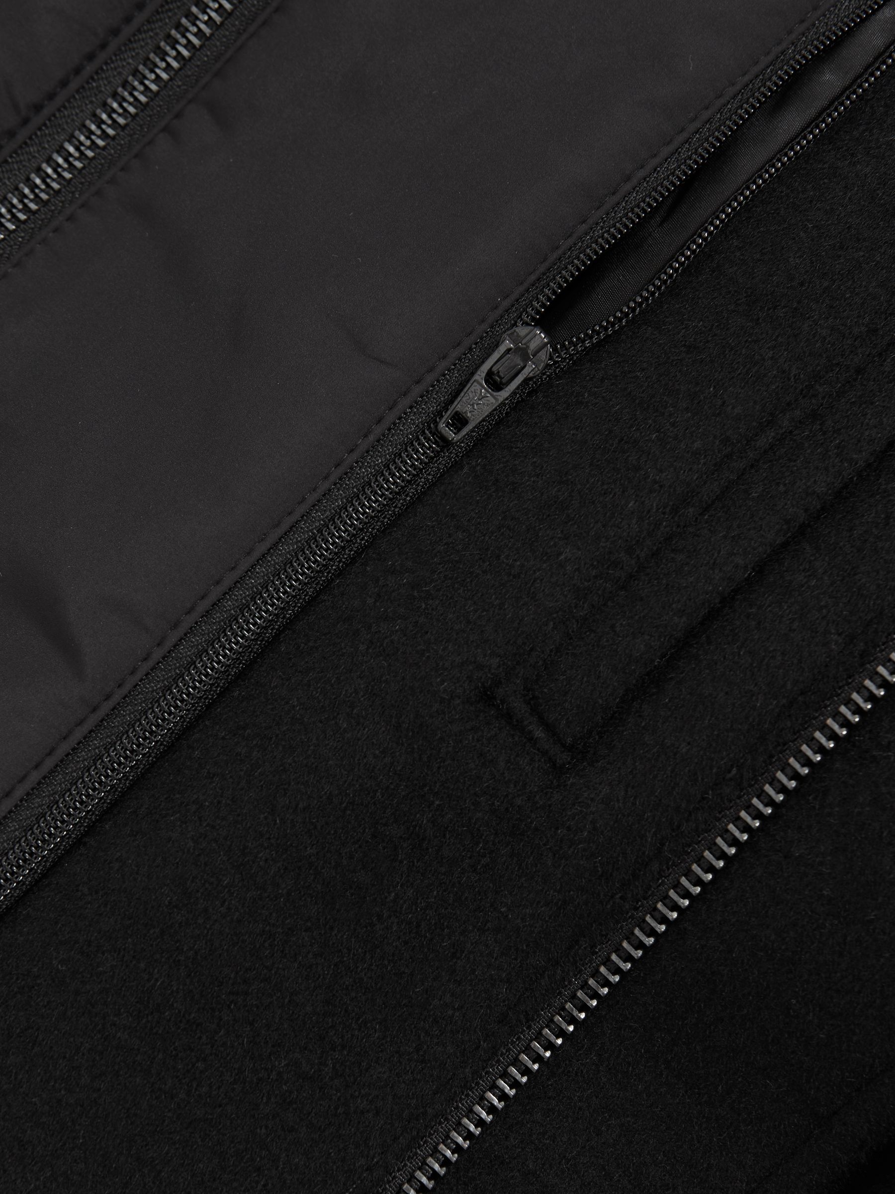 Wool-Blend Gilet-Insert Coat in Black - image 3