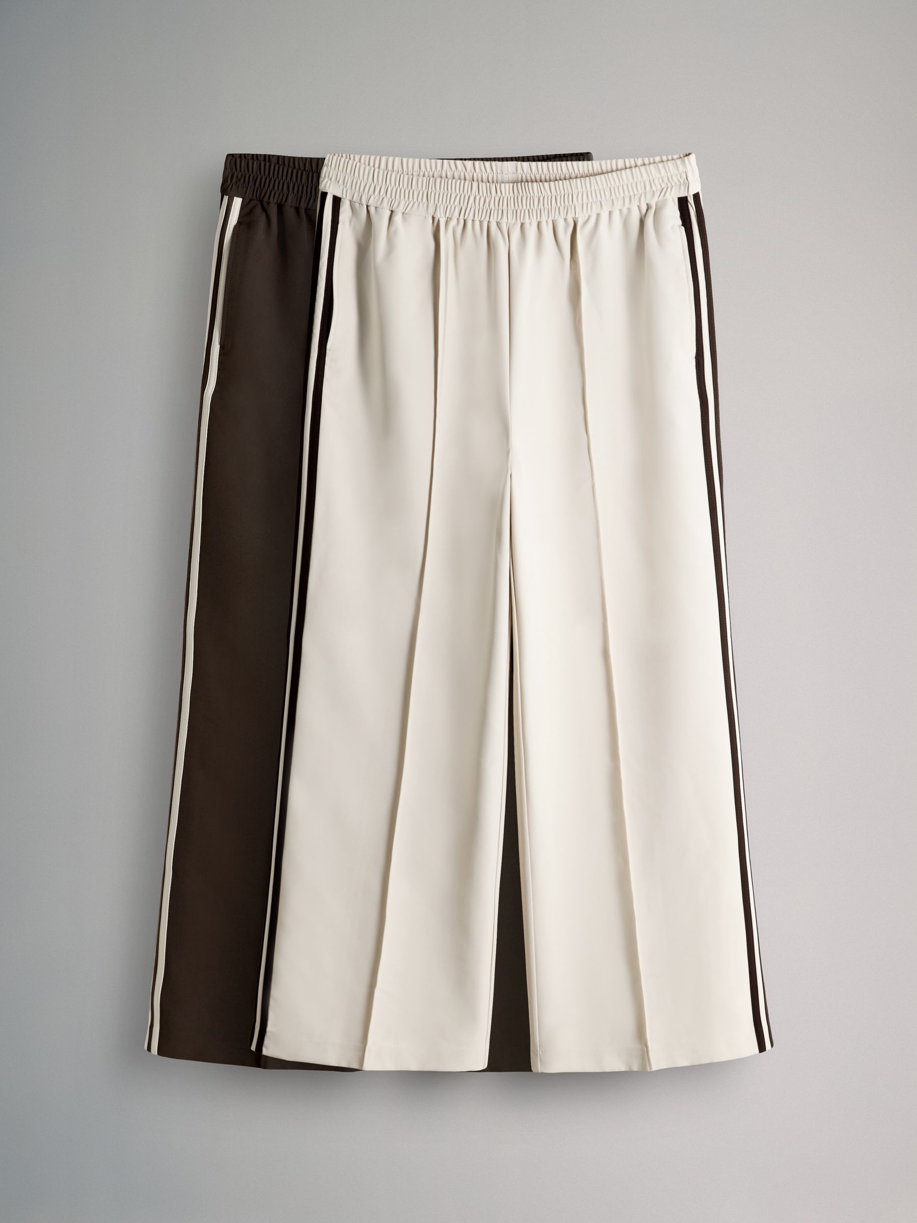 2 Pack Double Side Stripe Trousers Chocolate Brown/Cream - Image 2 of 6