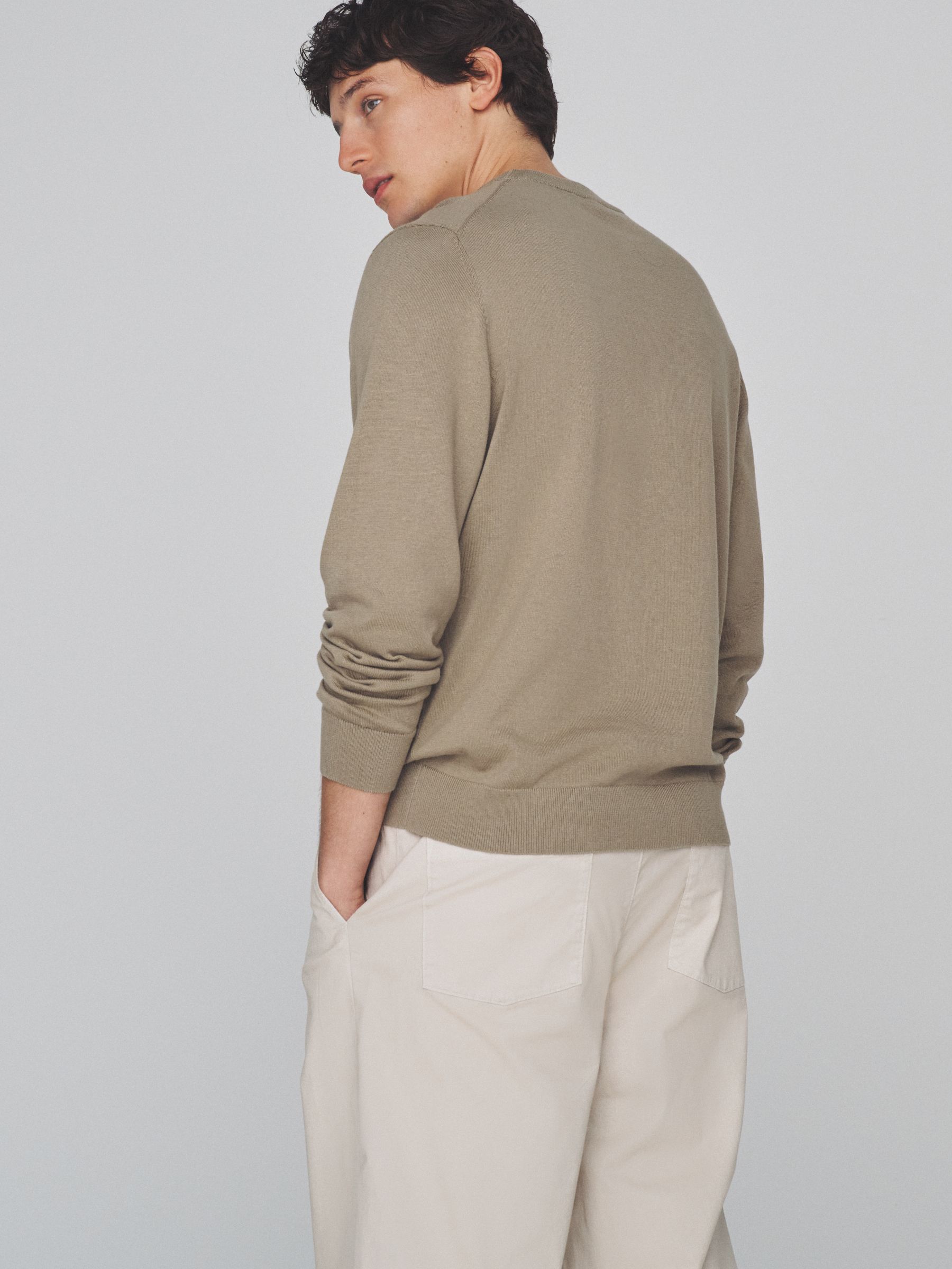 Fine Gauge Cotton Crew Neck Jumper Blue/Green 3 Pack - Image 3 of 6