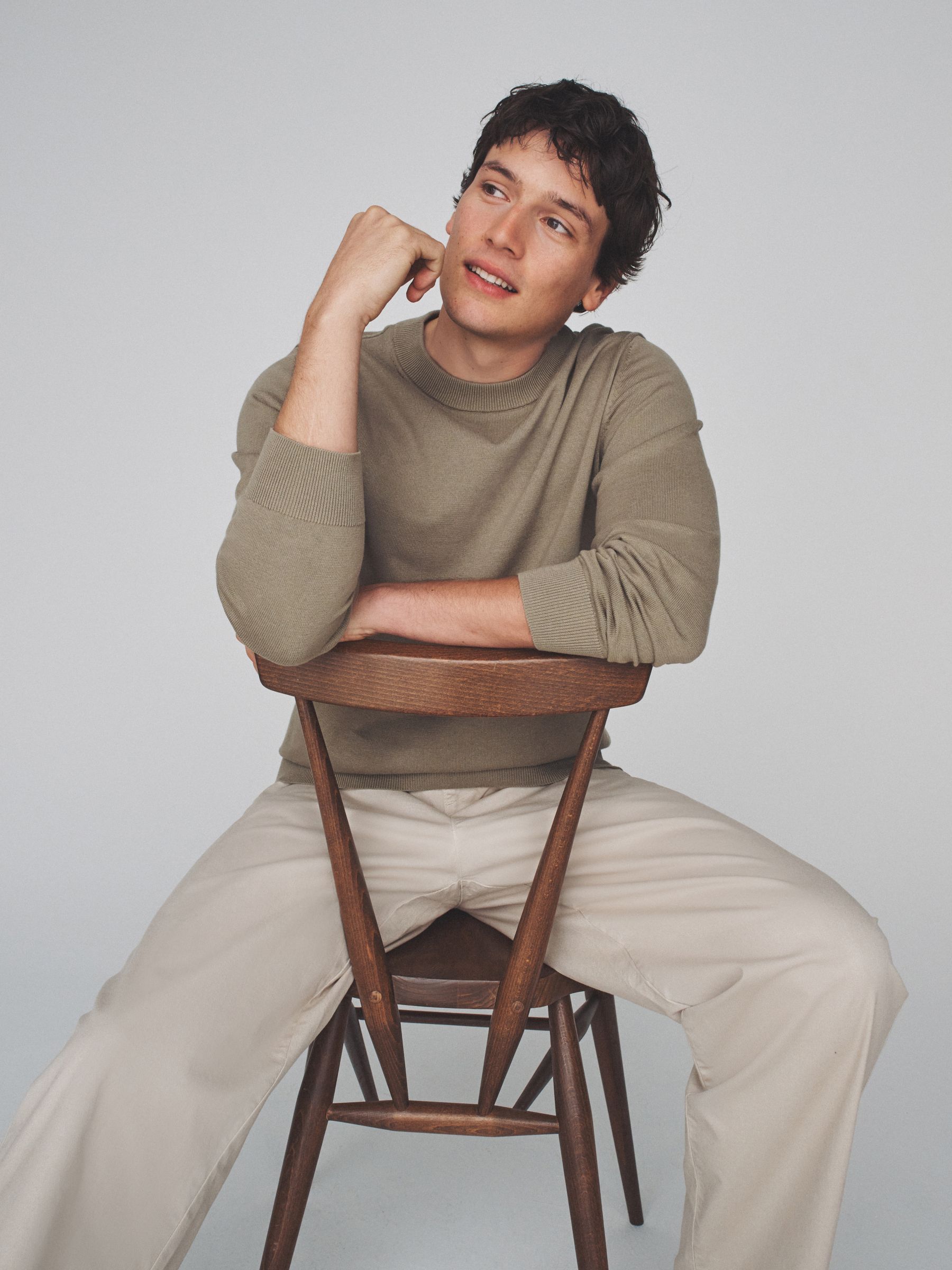 Fine Gauge Cotton Crew Neck Jumper Blue/Green 3 Pack - Image 4 of 6