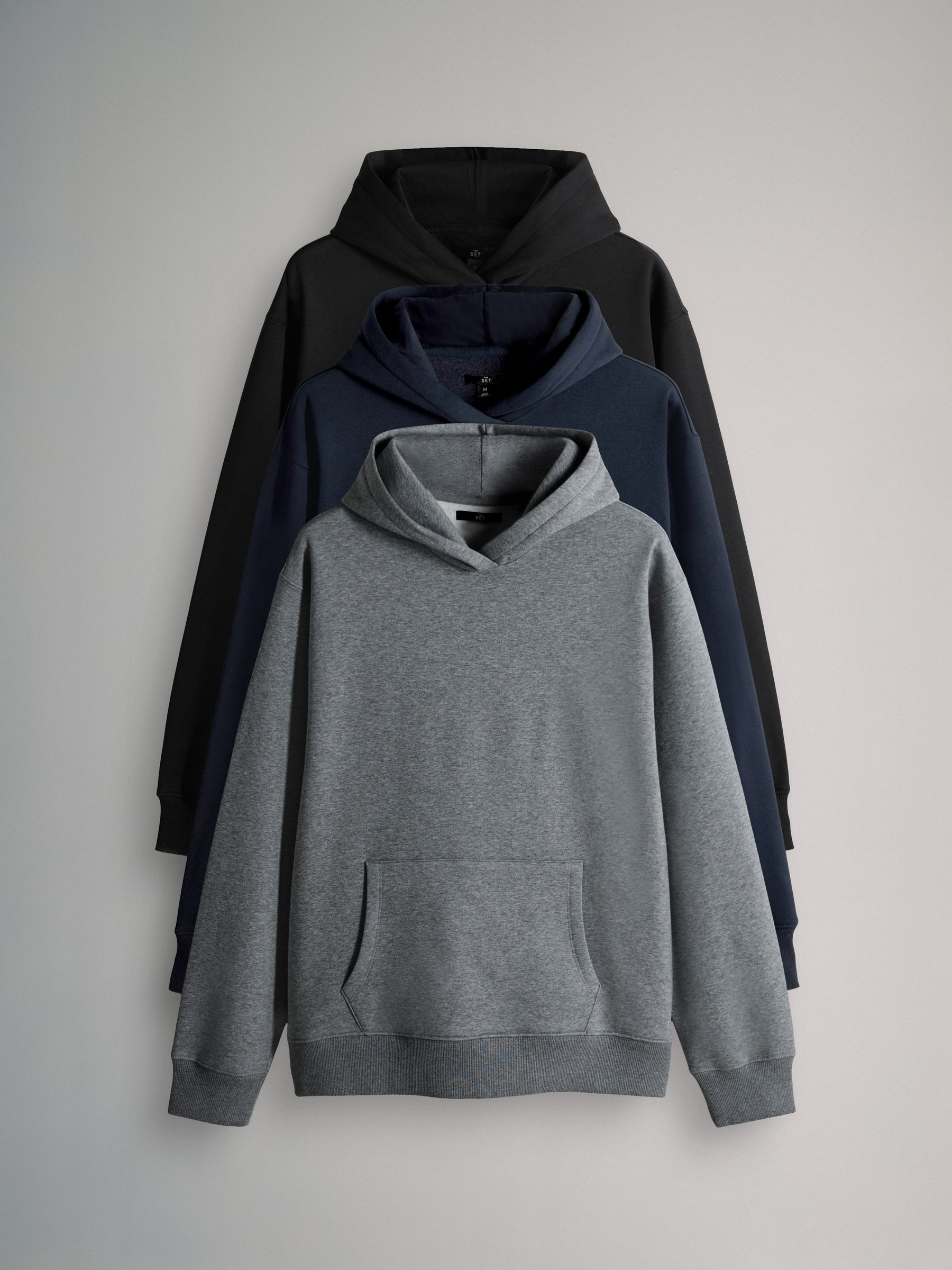 Black/Navy Relaxed Fit Hoodies 3 Pack - Image 1 of 4