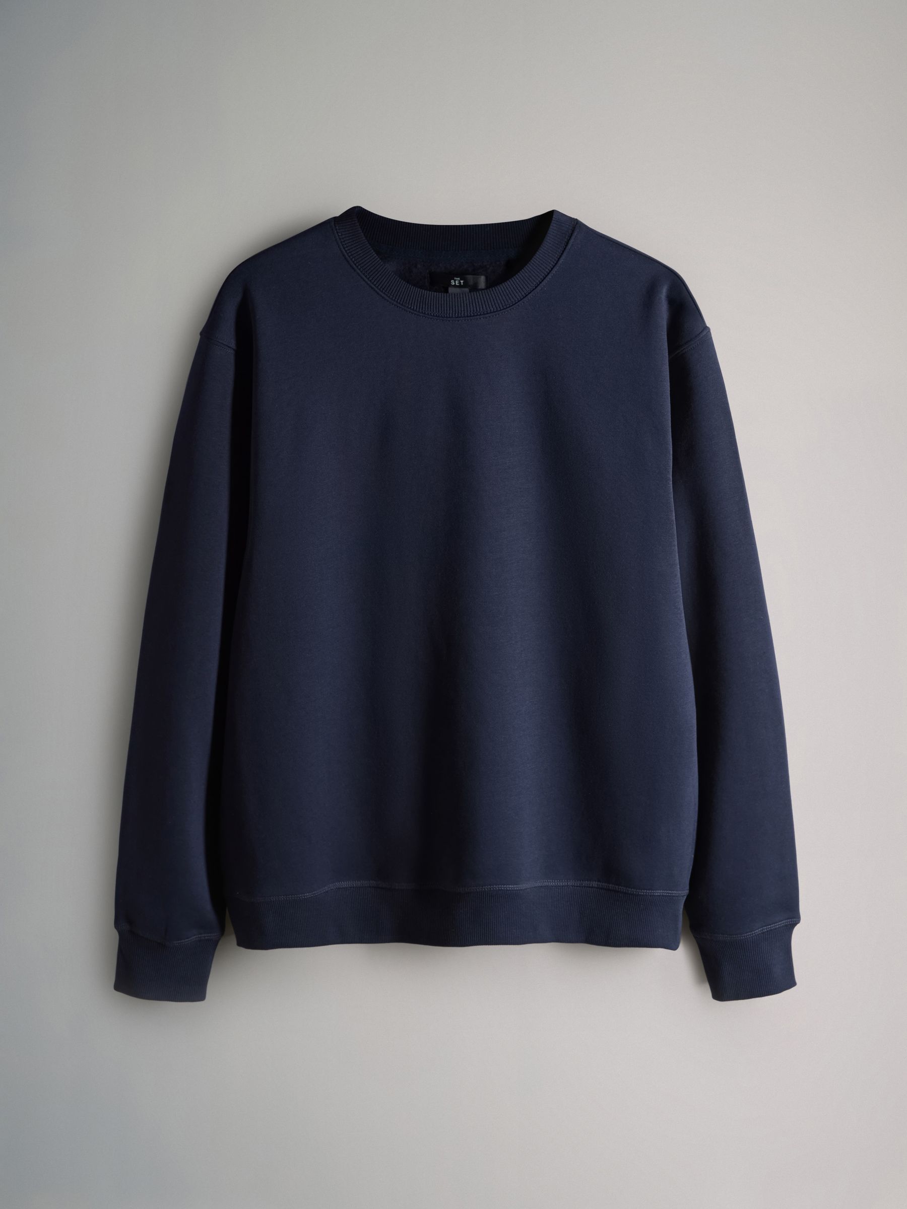 Black/Navy Crew Neck Relaxed Fit Sweatshirts 2 Pack - Image 2 of 3