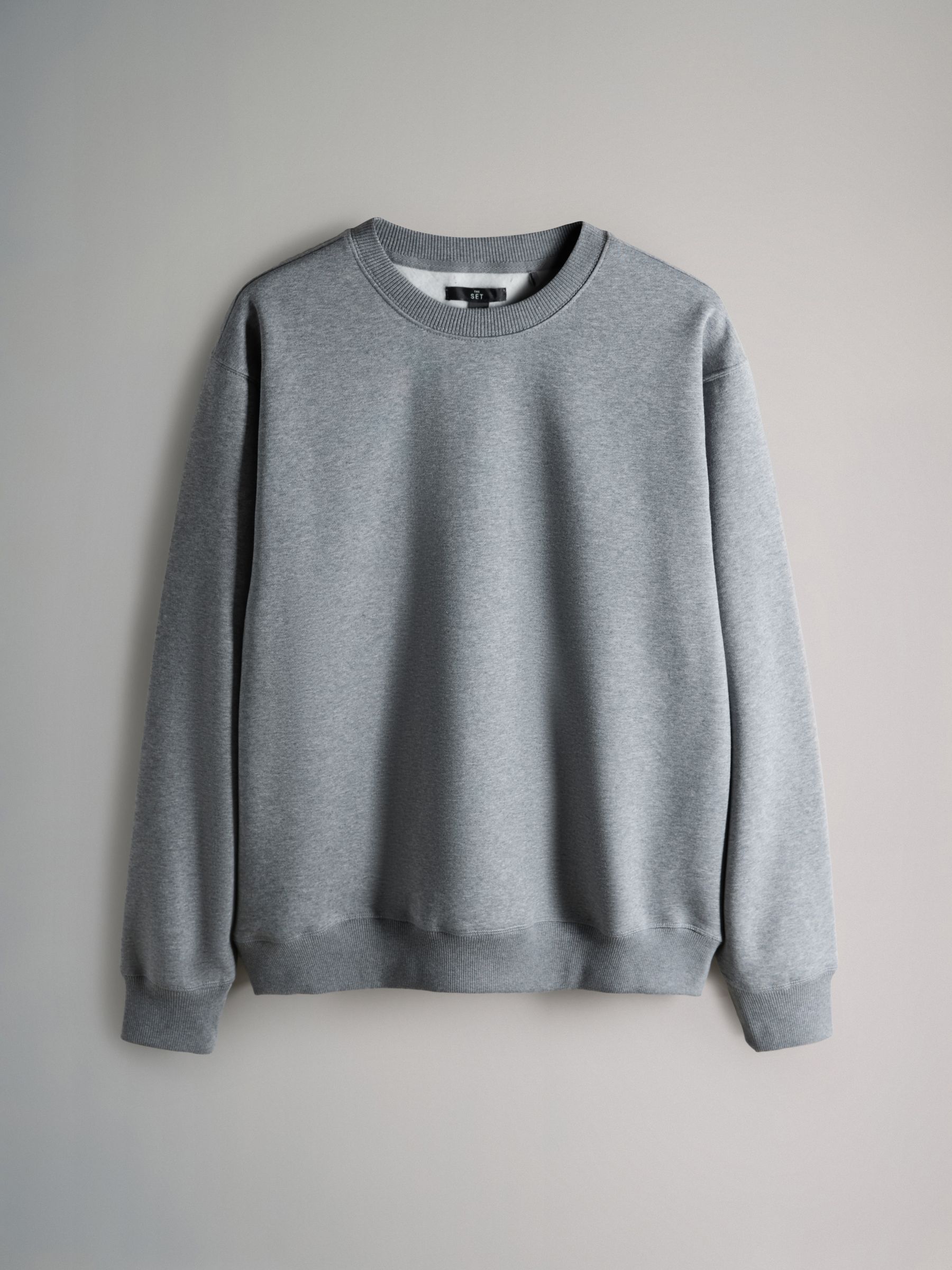 Black/Grey Crew Neck Relaxed Fit Sweatshirts 2 Pack - Image 2 of 3