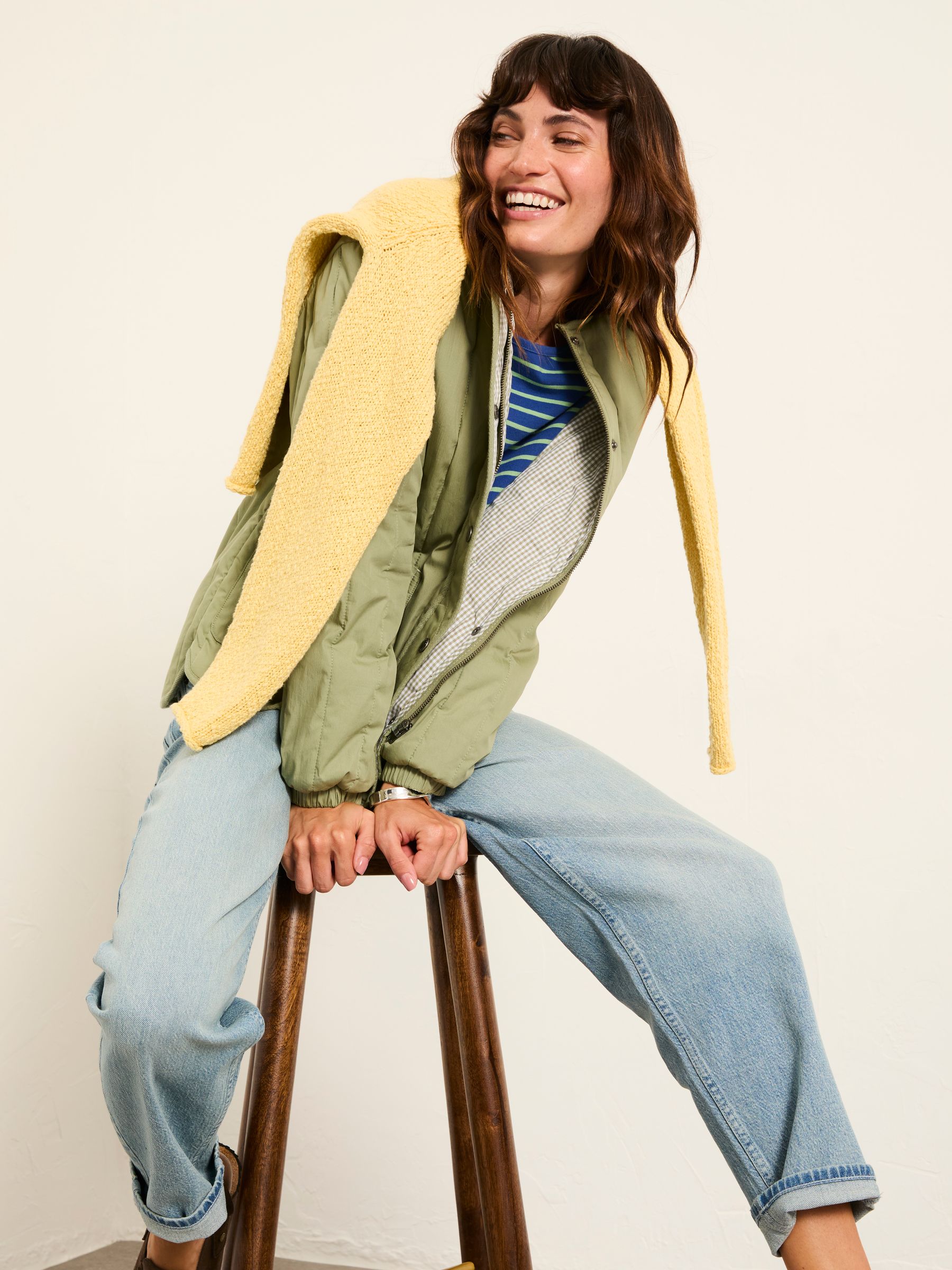 Raya Sage Green Quilted Jacket - Image 5 of 6