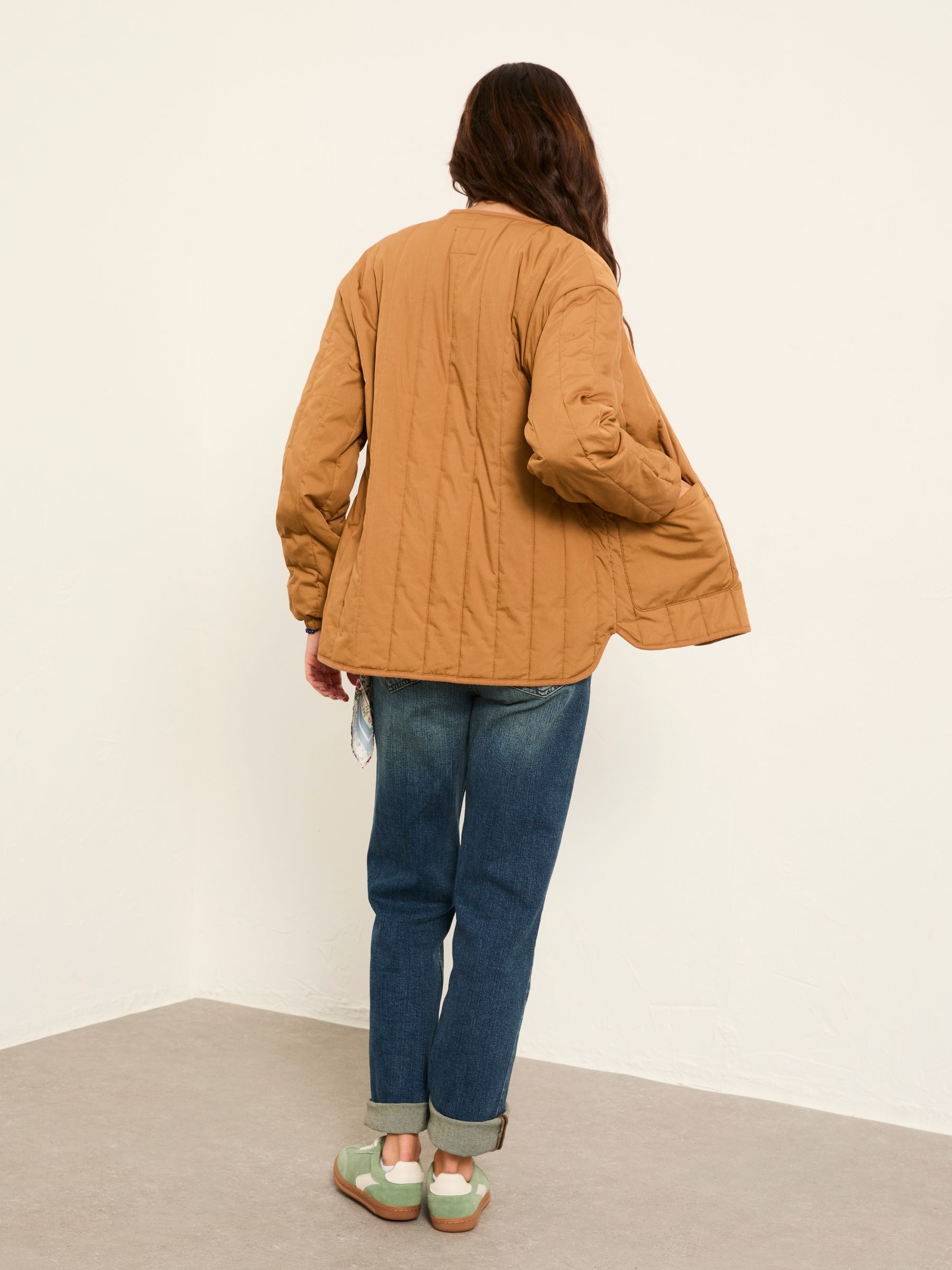 Raya Tan Brown Quilted Jacket - Image 2 of 6