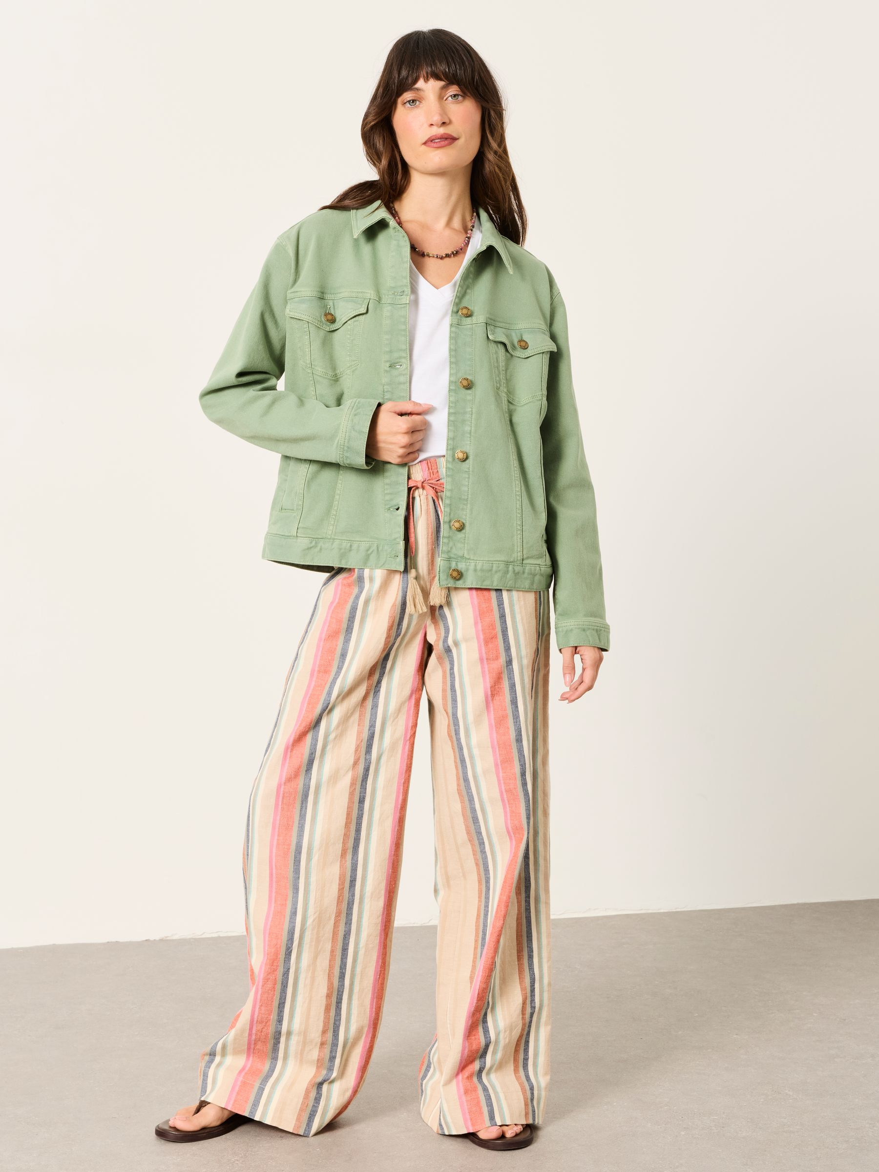 Tasha Green Regular Denim Jacket - Image 3 of 5