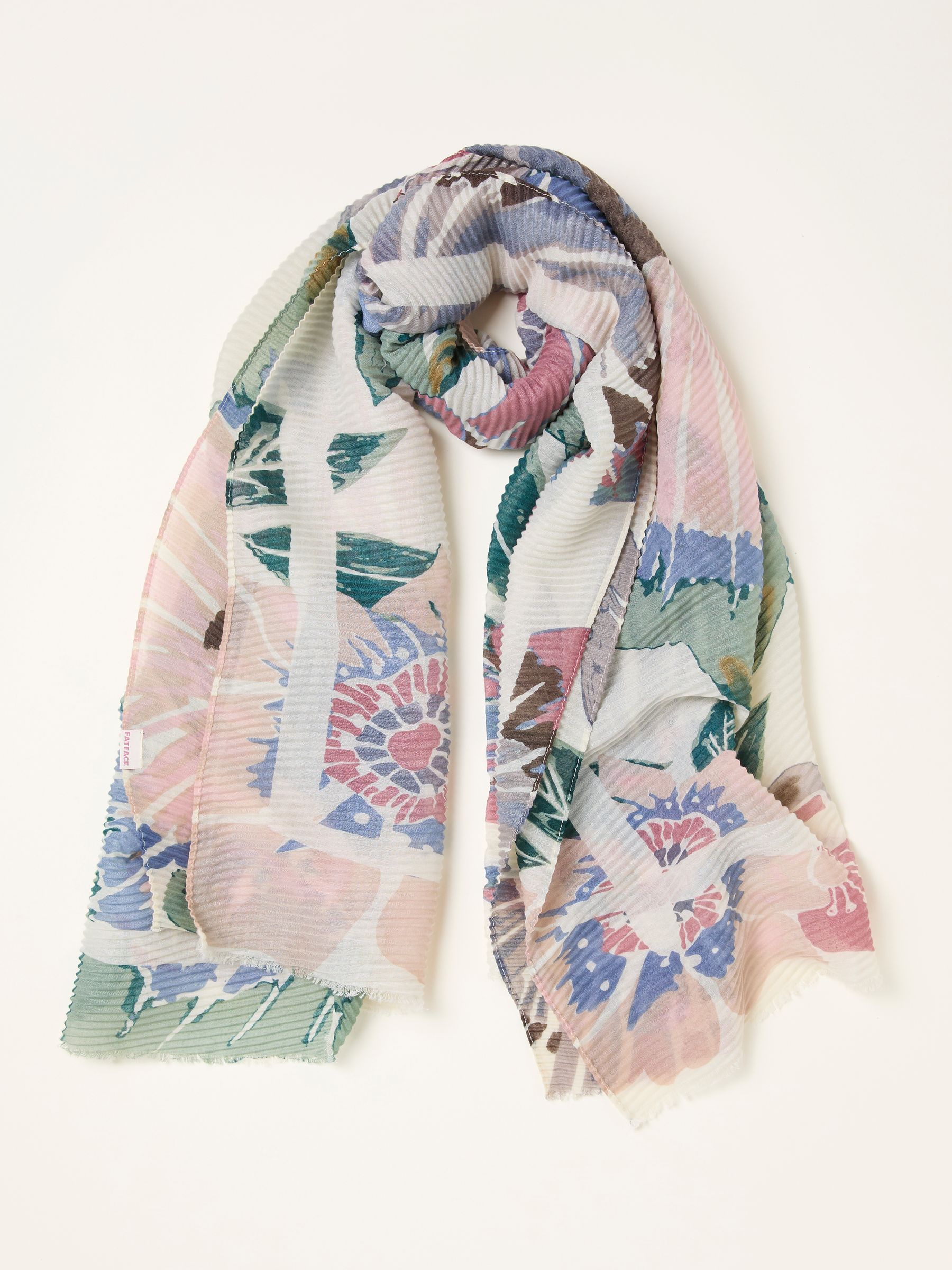 Multi Floral Crinkle Lightweight Scarf - Image 1 of 2 Multi Floral Crinkle Lightweight Scarf - Image 1 of 2