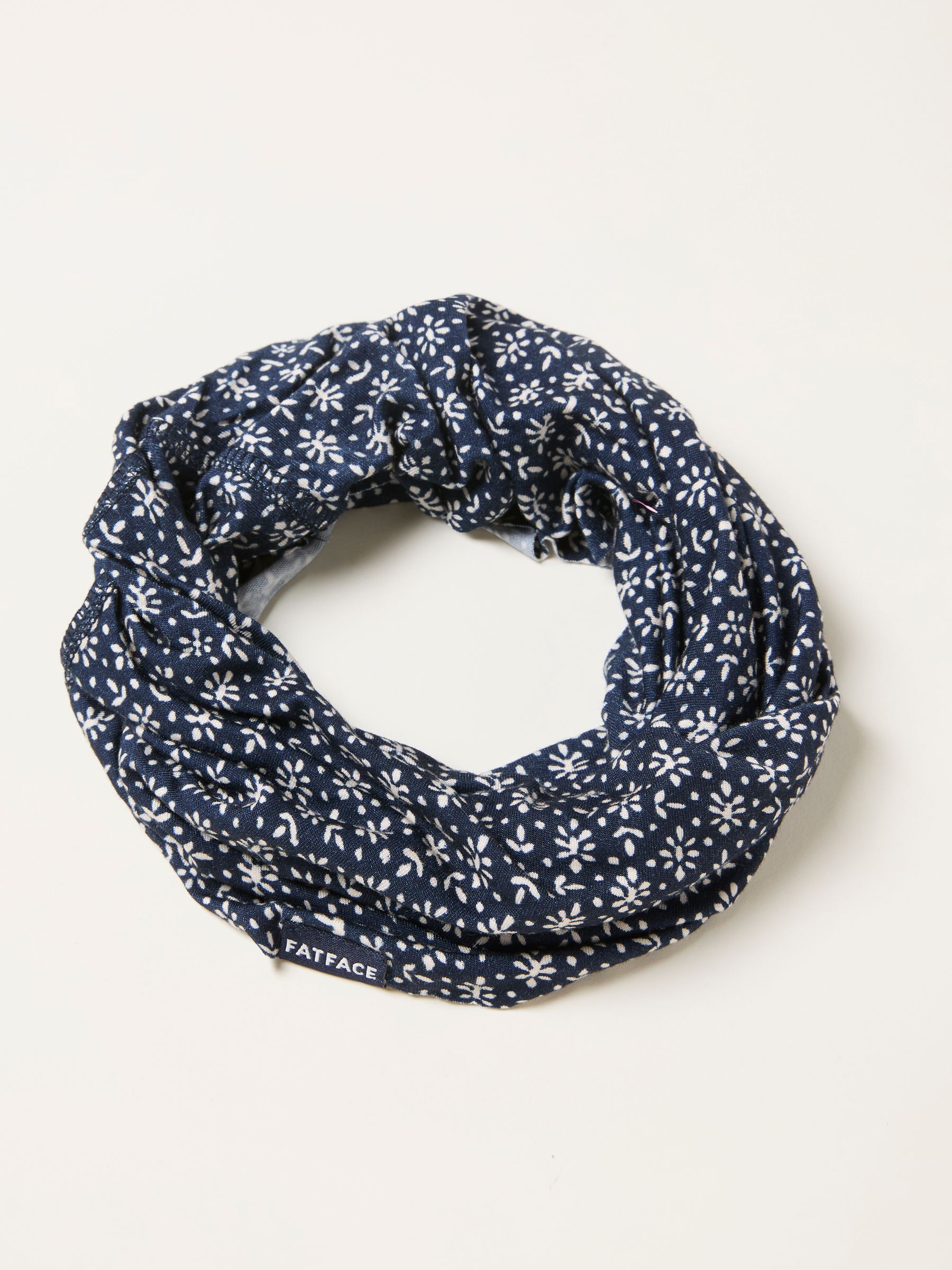 Navy Blue Woodblock Print Multi Snood - Image 1 of 2