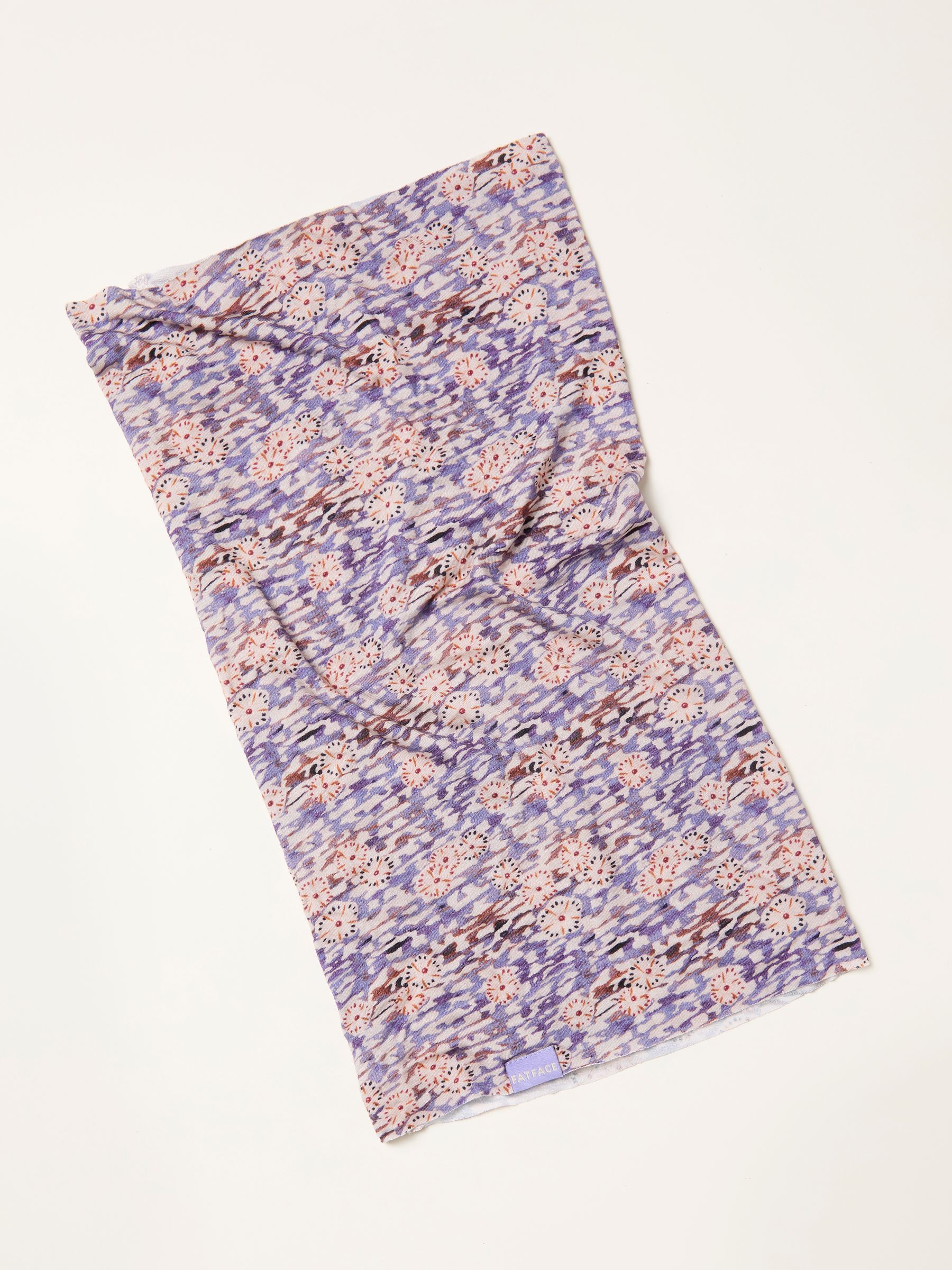 Purple Oriental Floral Print Multi Snood - Image 2 of 2