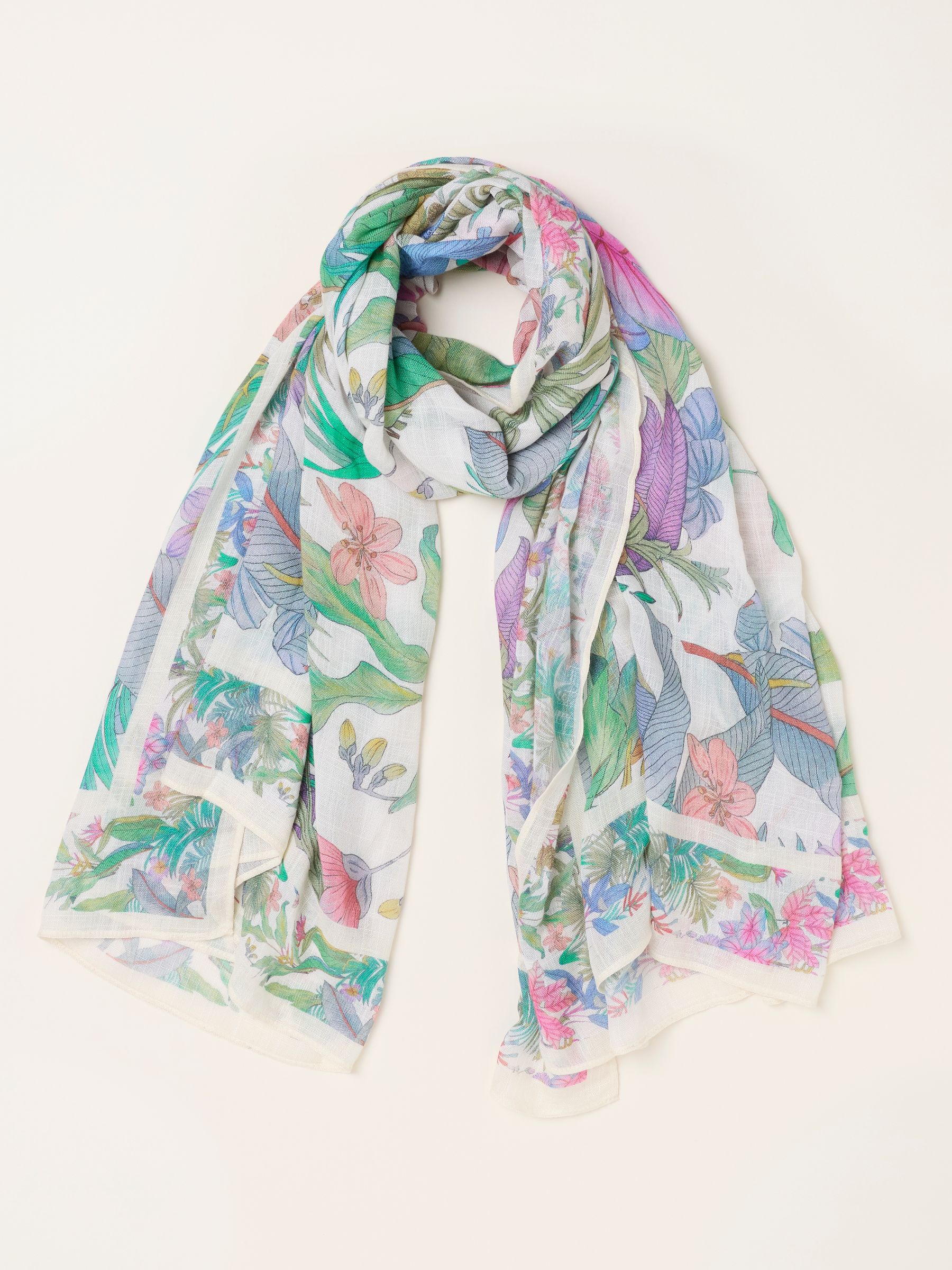 Multi Tropical Printed Multi Use Scarf - Image 1 of 2