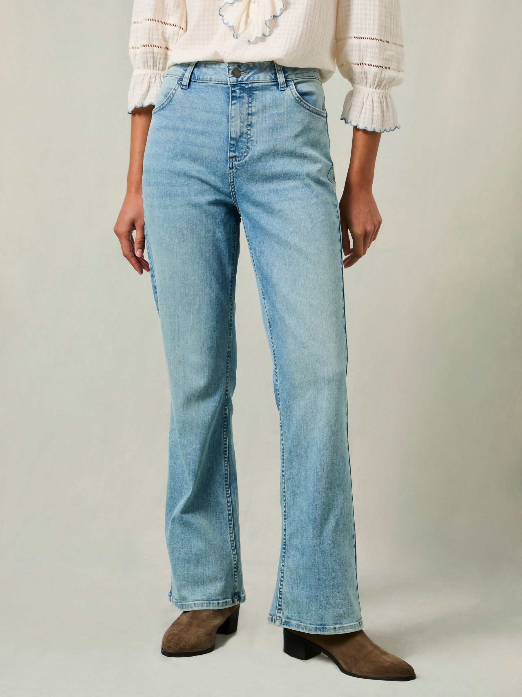 Katrine Blue Denim Skinny Bootcut Jeans - Image 1 of 7
