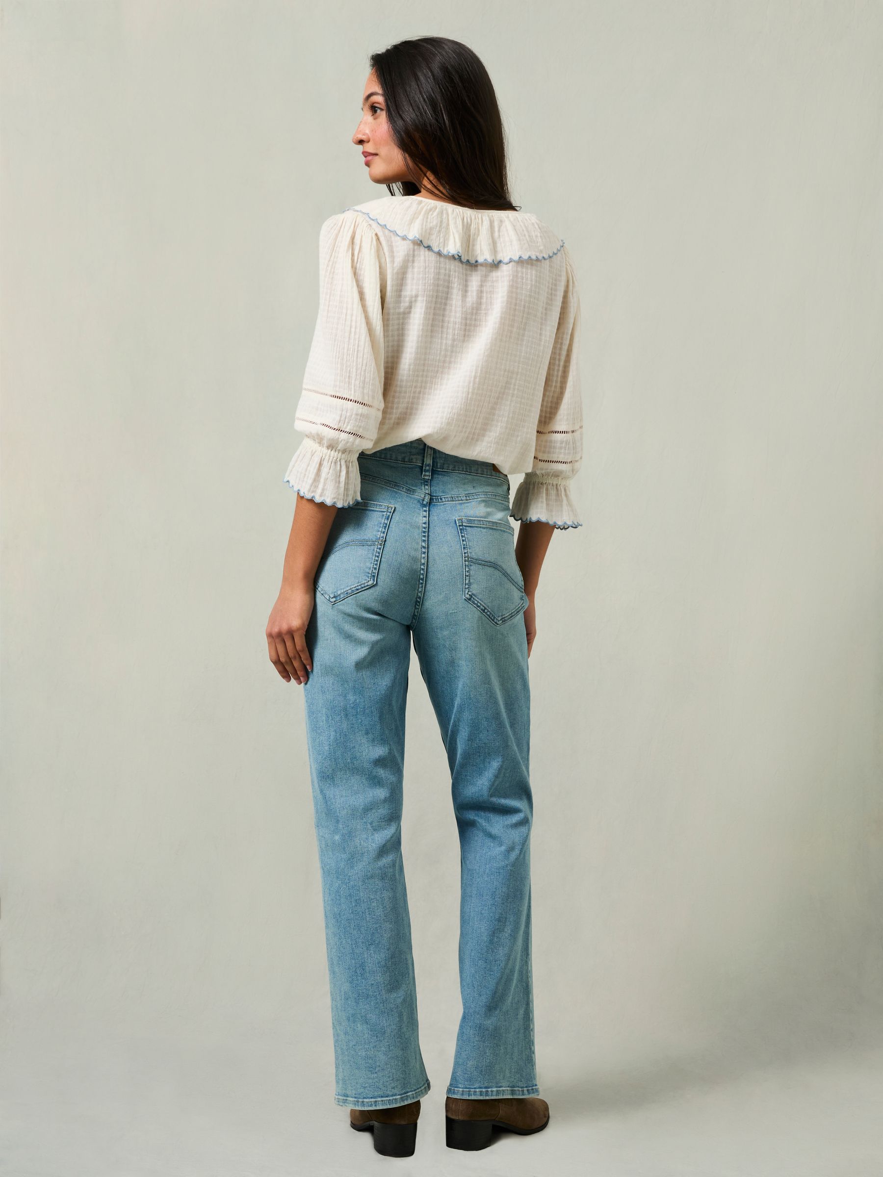 Katrine Blue Denim Skinny Bootcut Jeans - Image 2 of 7