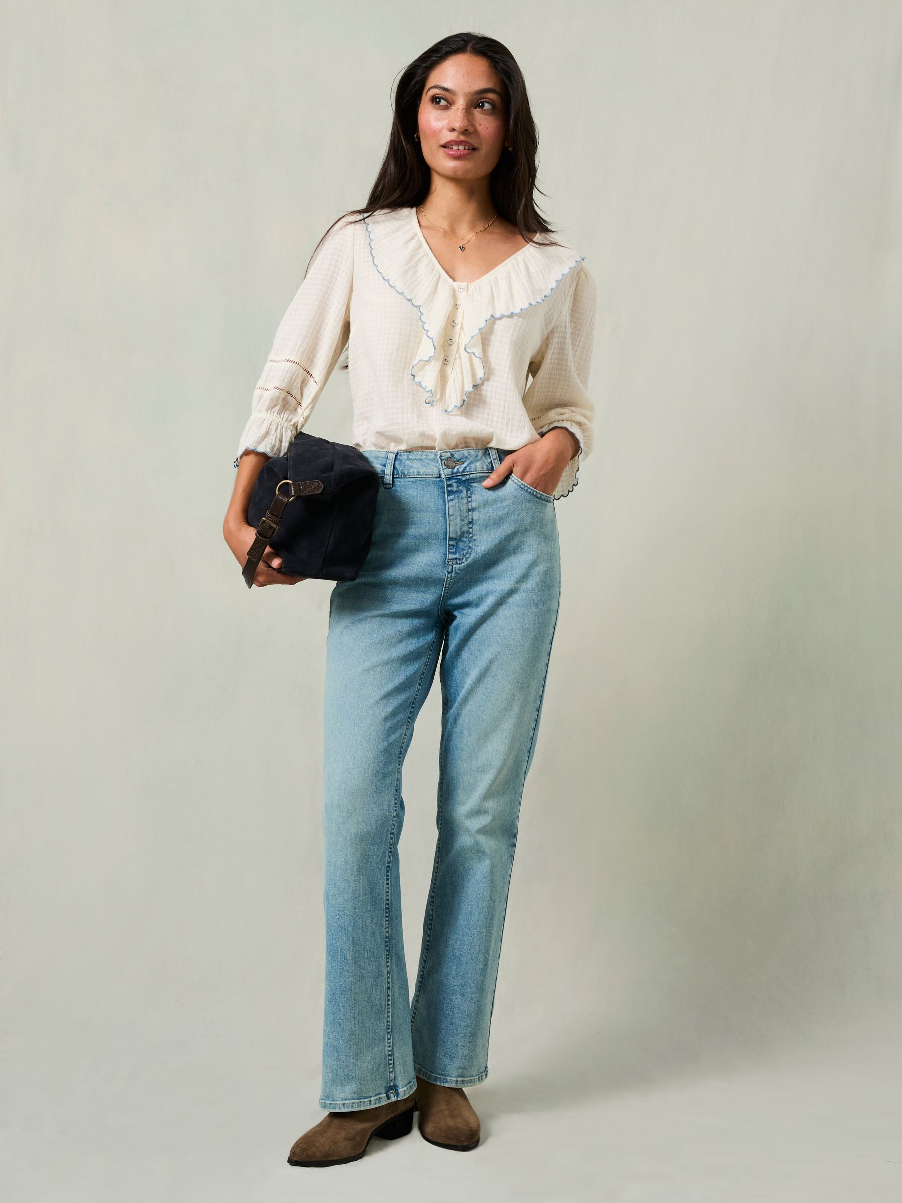 Katrine Blue Denim Skinny Bootcut Jeans - Image 3 of 7