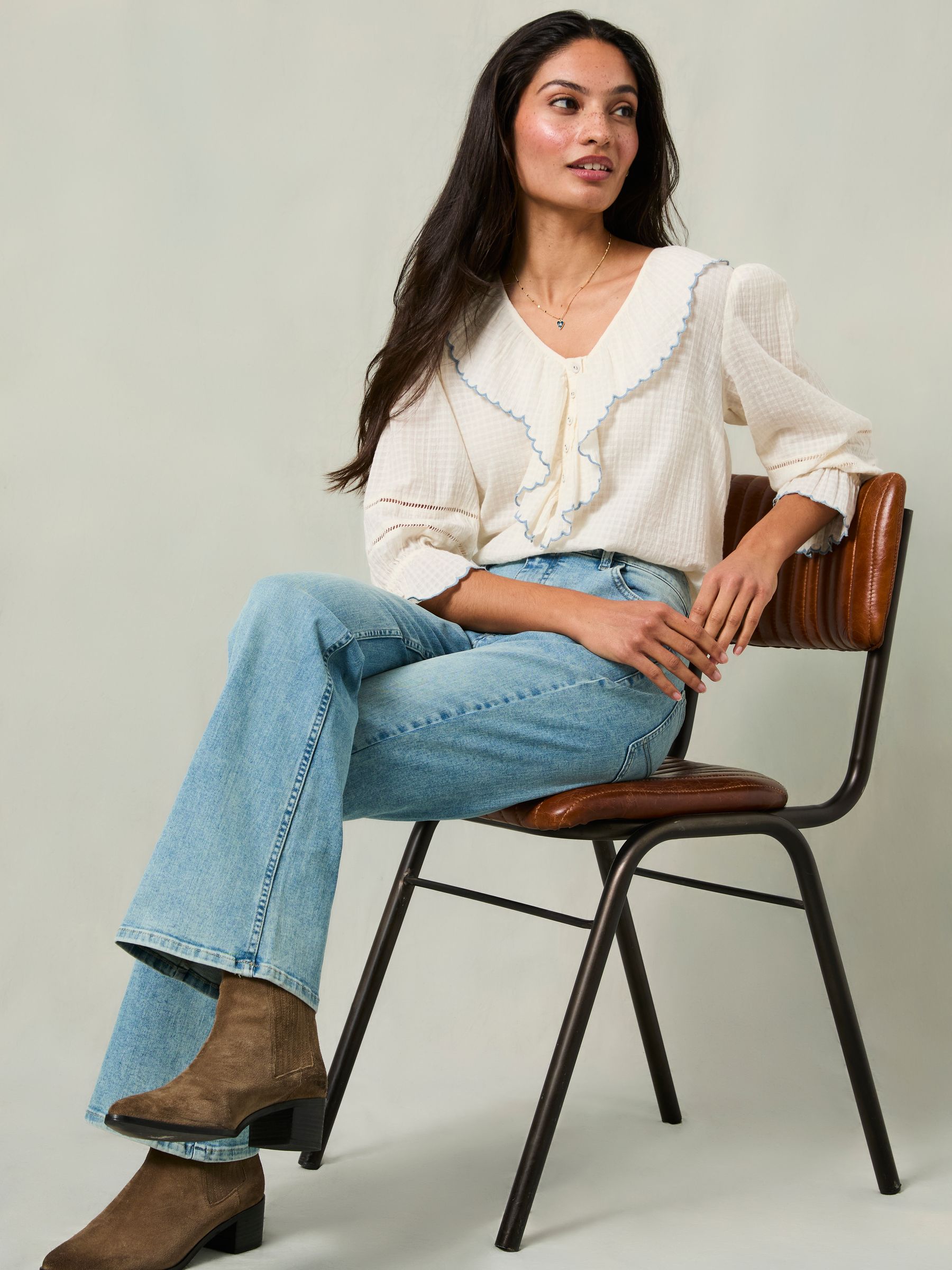 Katrine Blue Denim Skinny Bootcut Jeans - Image 5 of 7