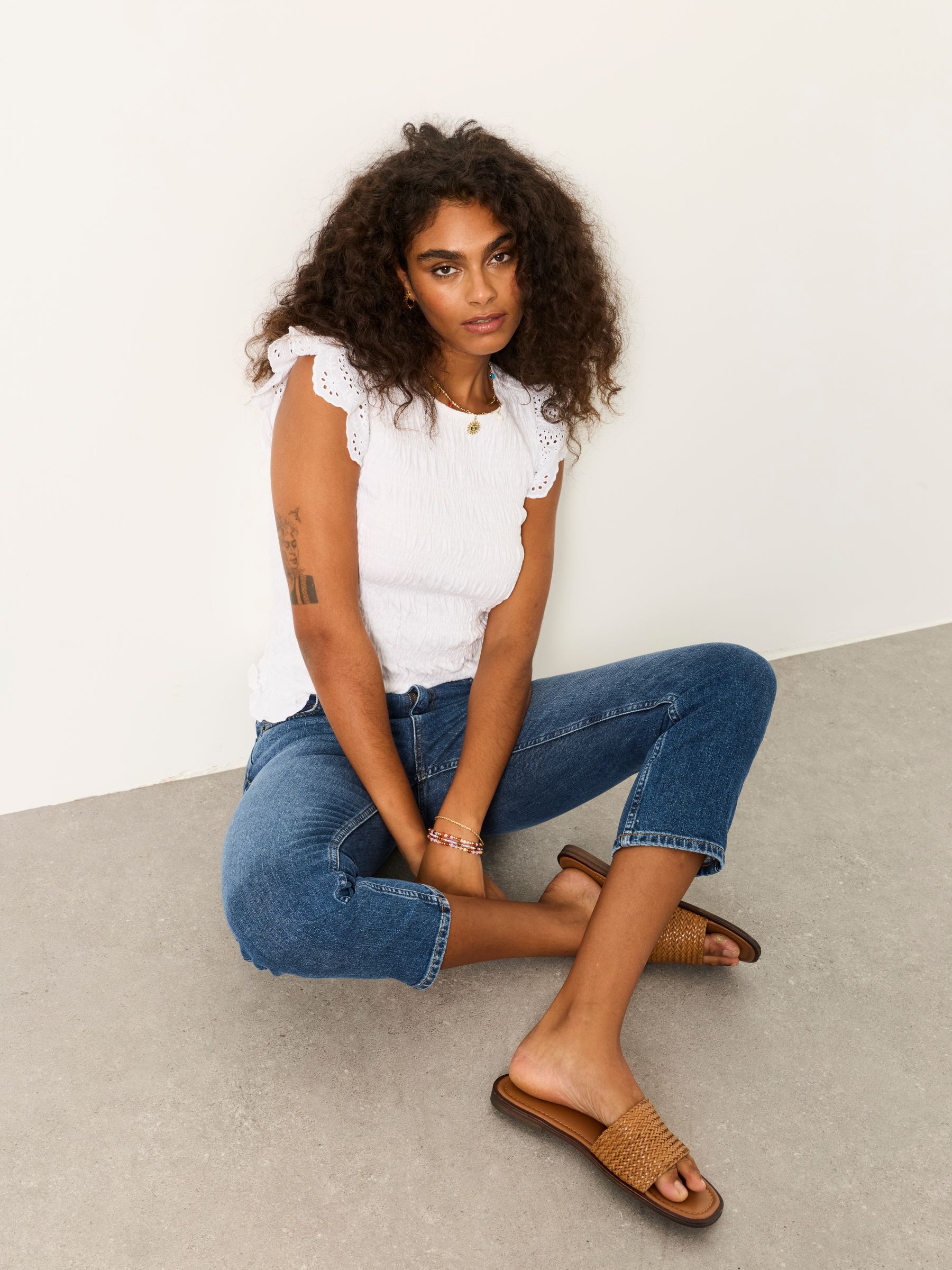 Whitby Blue Denim Slim Capri Jeans - Image 4 of 7