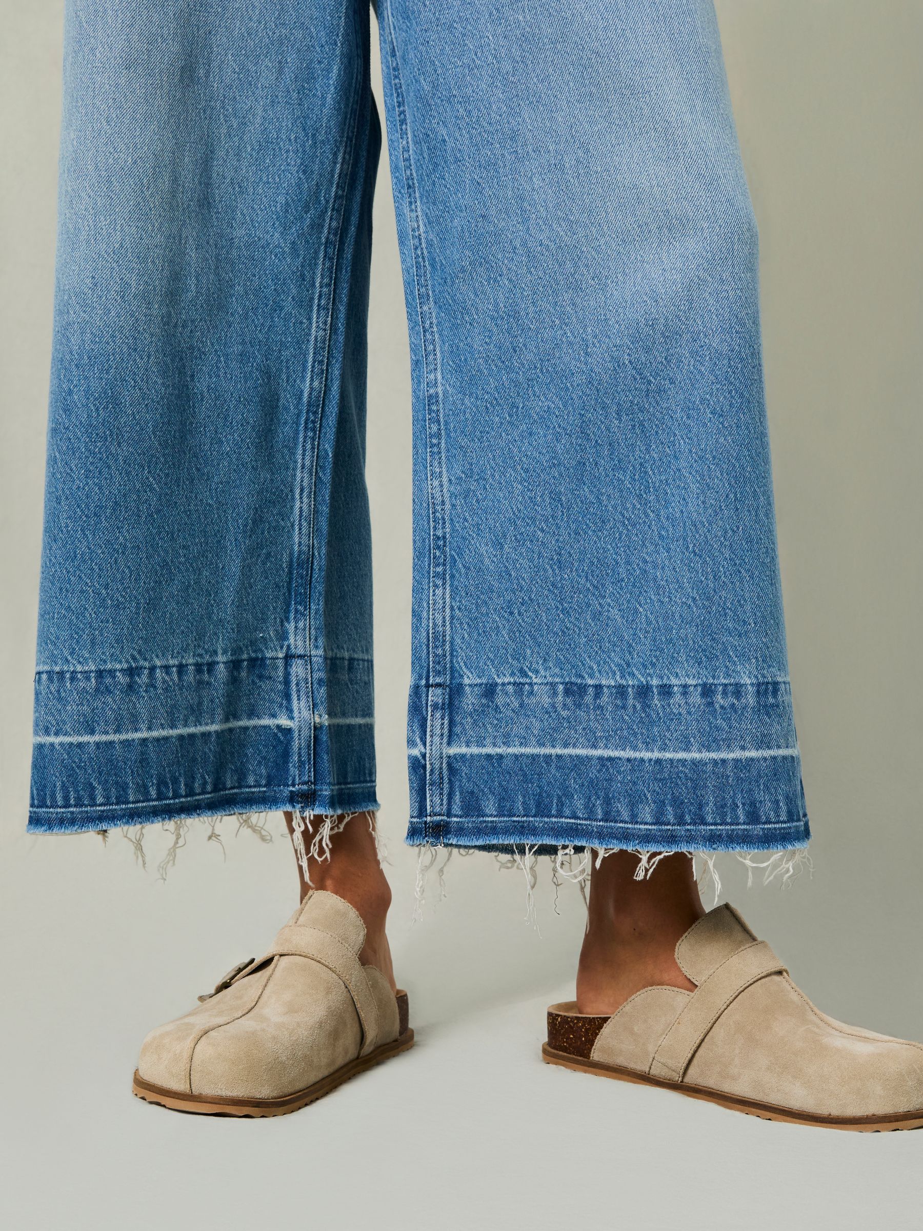 Hettie Light Blue Wide Leg Crop Jeans - Image 5 of 9