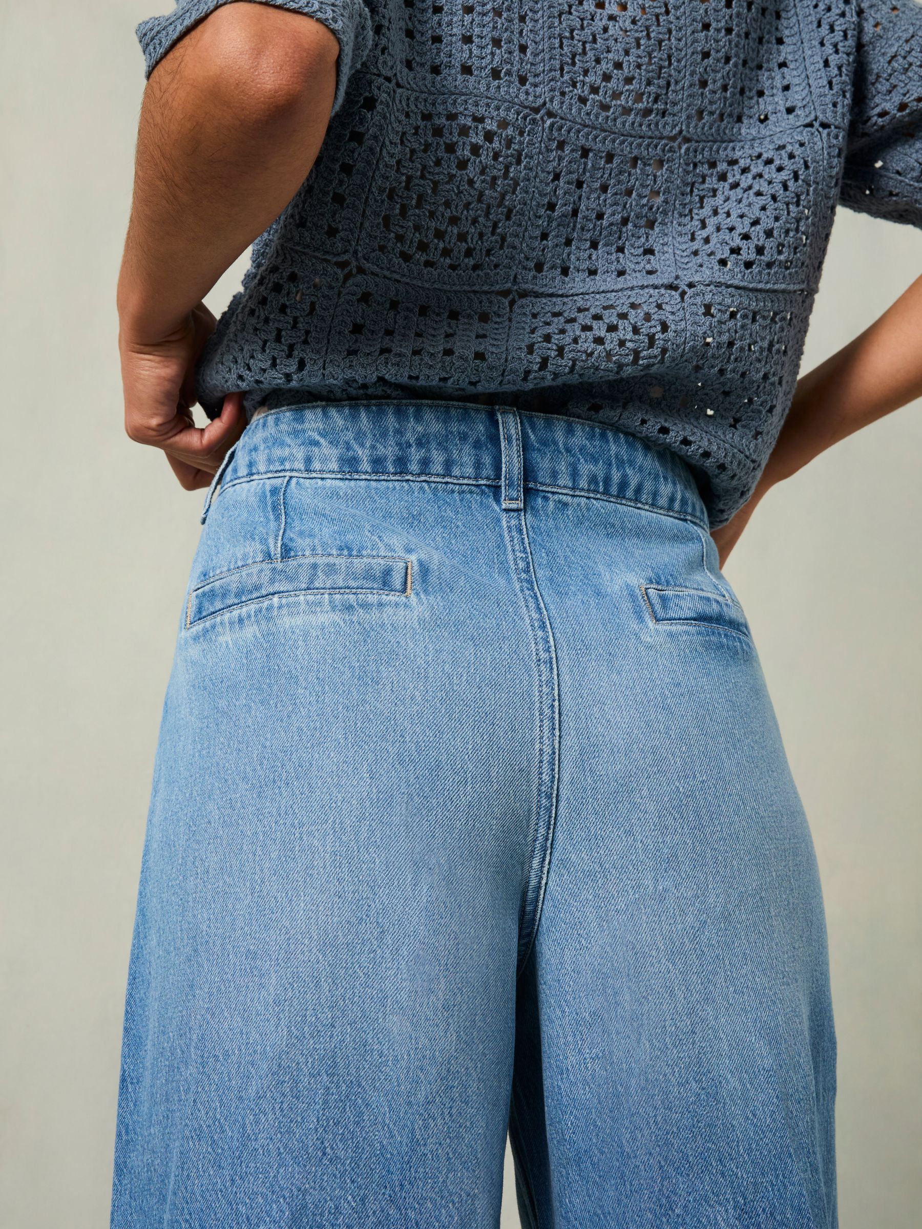 Hettie Light Blue Wide Leg Crop Jeans - Image 7 of 9